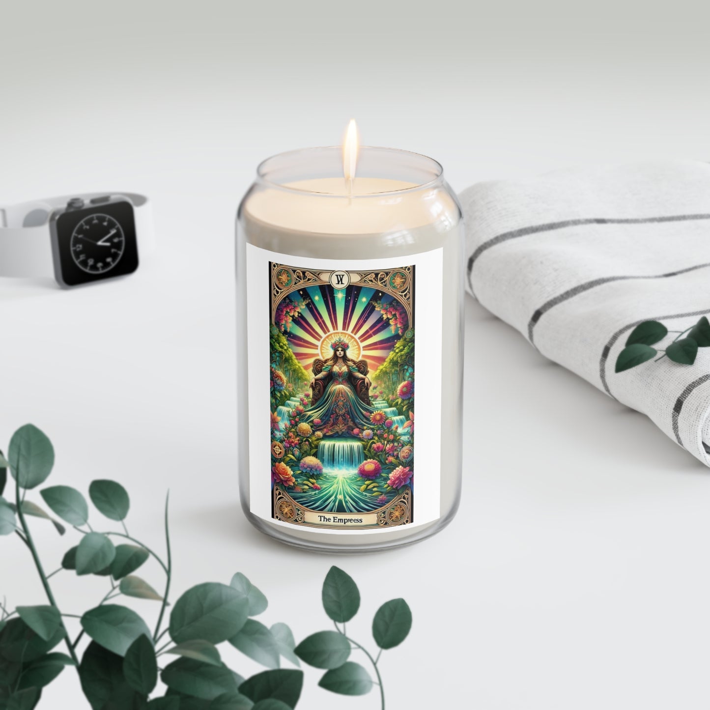 Scented Candle with Tarot Empress Design - Spiritual Décor, Meditation Gift, Relaxation, Home Fragrance, Boho Accessories, Mindfulness