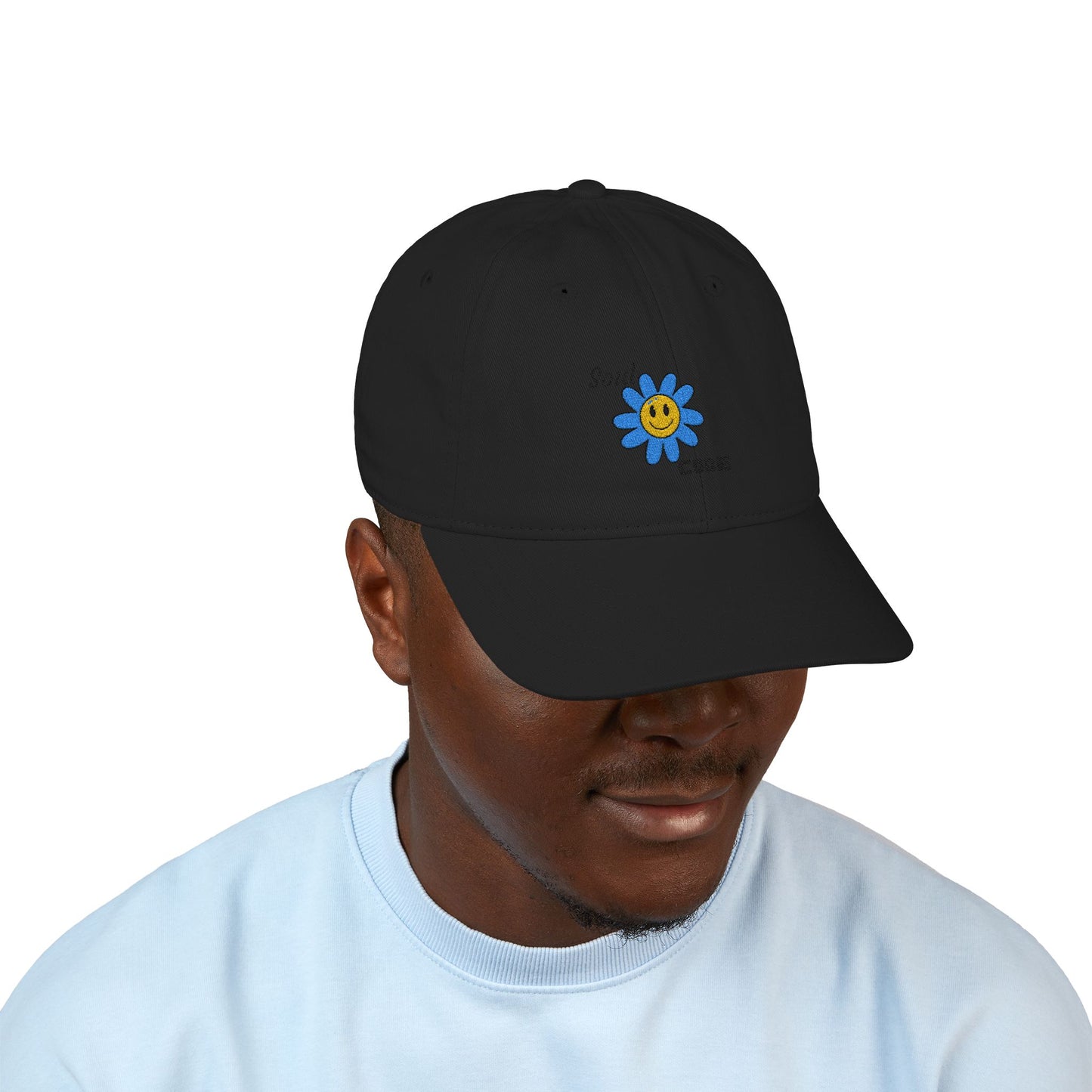 Embroidered Organic Baseball Cap - Soul Code Flower Design