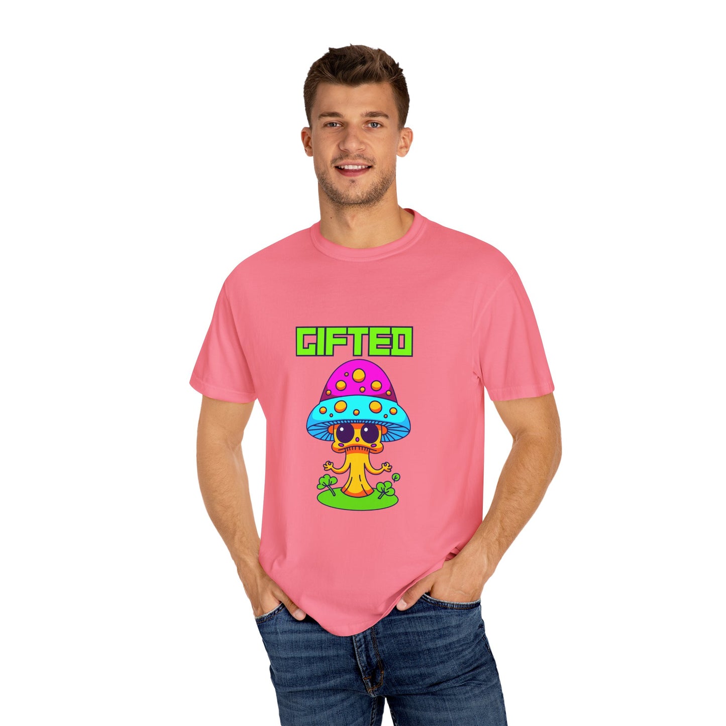 Gifted Mushroom T-Shirt - Colorful Unisex Garment-Dyed Tee