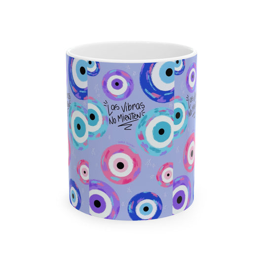 Colorful Evil Eye Ceramic Mug - Positive Vibes Coffee Cup, Gift for Friends, Home Décor, Tea Lover, Unique Kitchenware