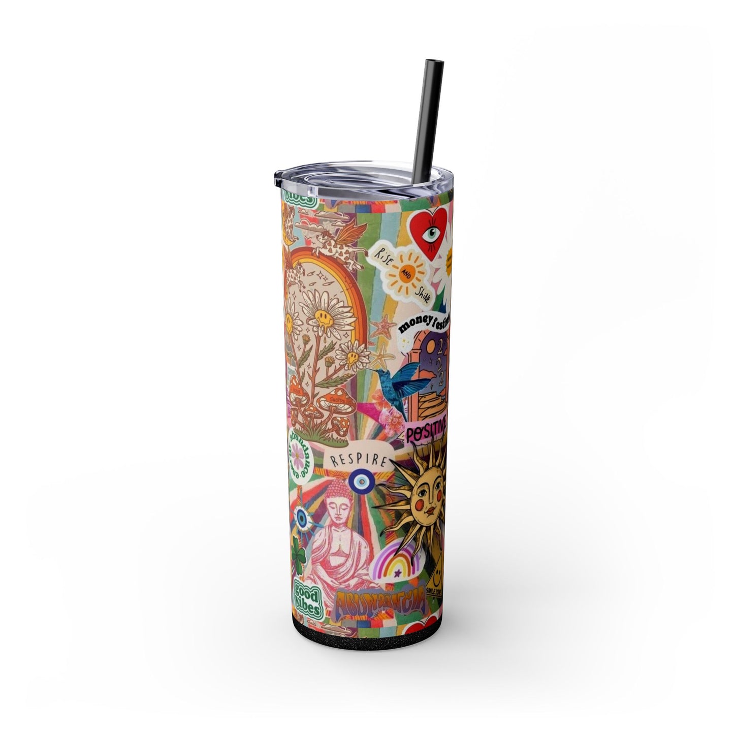 Colorful Inspirational Skinny Tumbler with Straw, 20oz | Perfect for Travel, Gifts, Motivational Affirmations, Self-Care, Eco-Friendly [...]