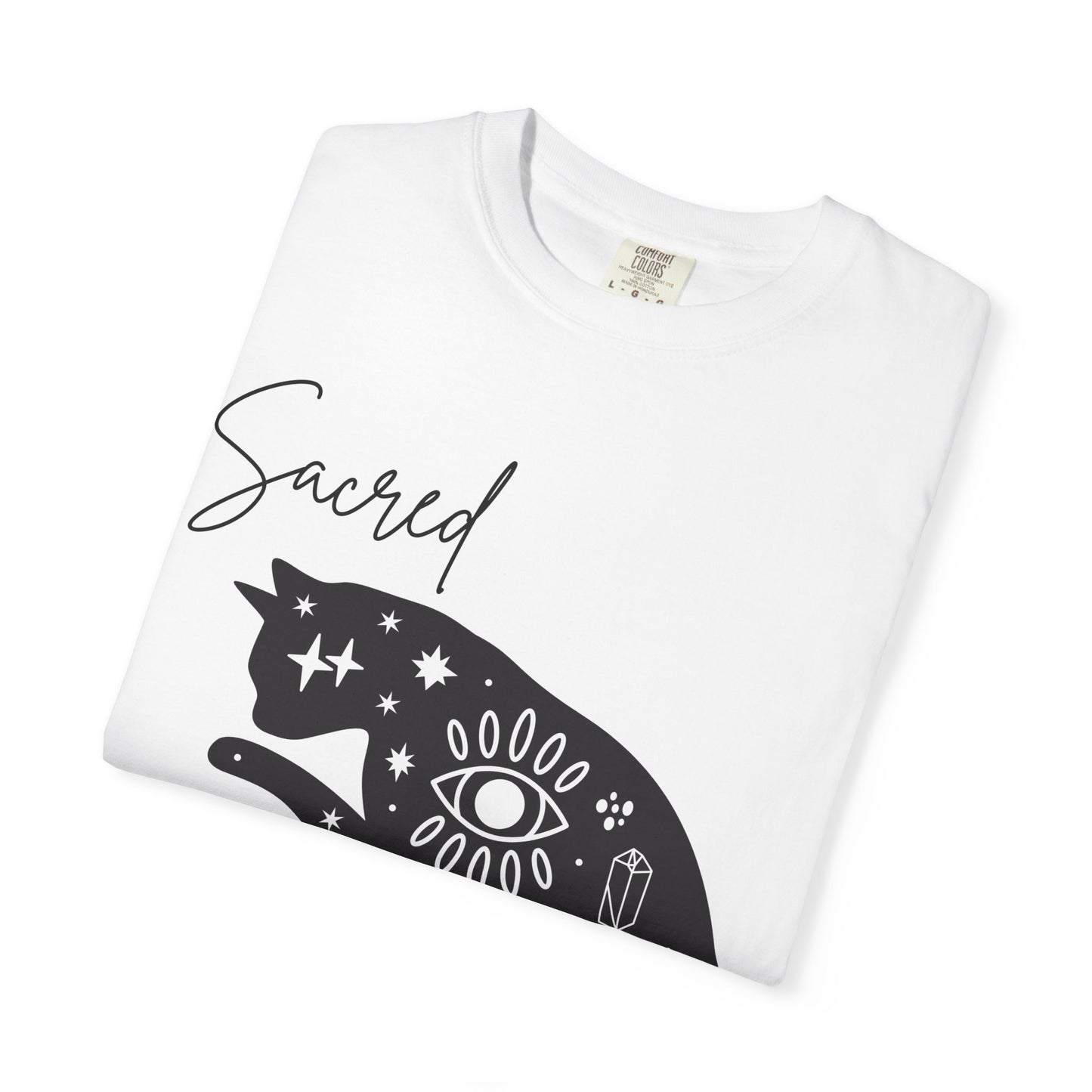 Sacred Whispers Cat T-Shirt | Unisex Garment-Dyed Tee