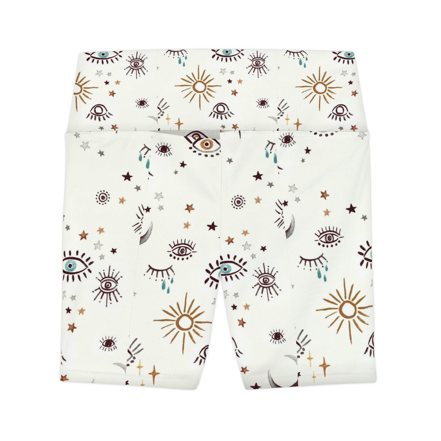 Celestial Print Women's Workout Shorts, Fitness Apparel, Yoga Shorts, Gym Wear, Summer Activewear