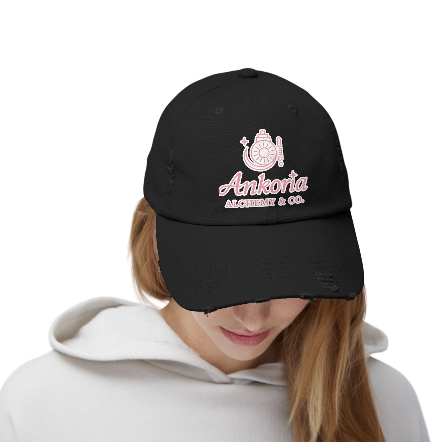 💖 Ankoria Alchemy  Signature Collection Distressed Unisex Cap - Trendy Casual Wear