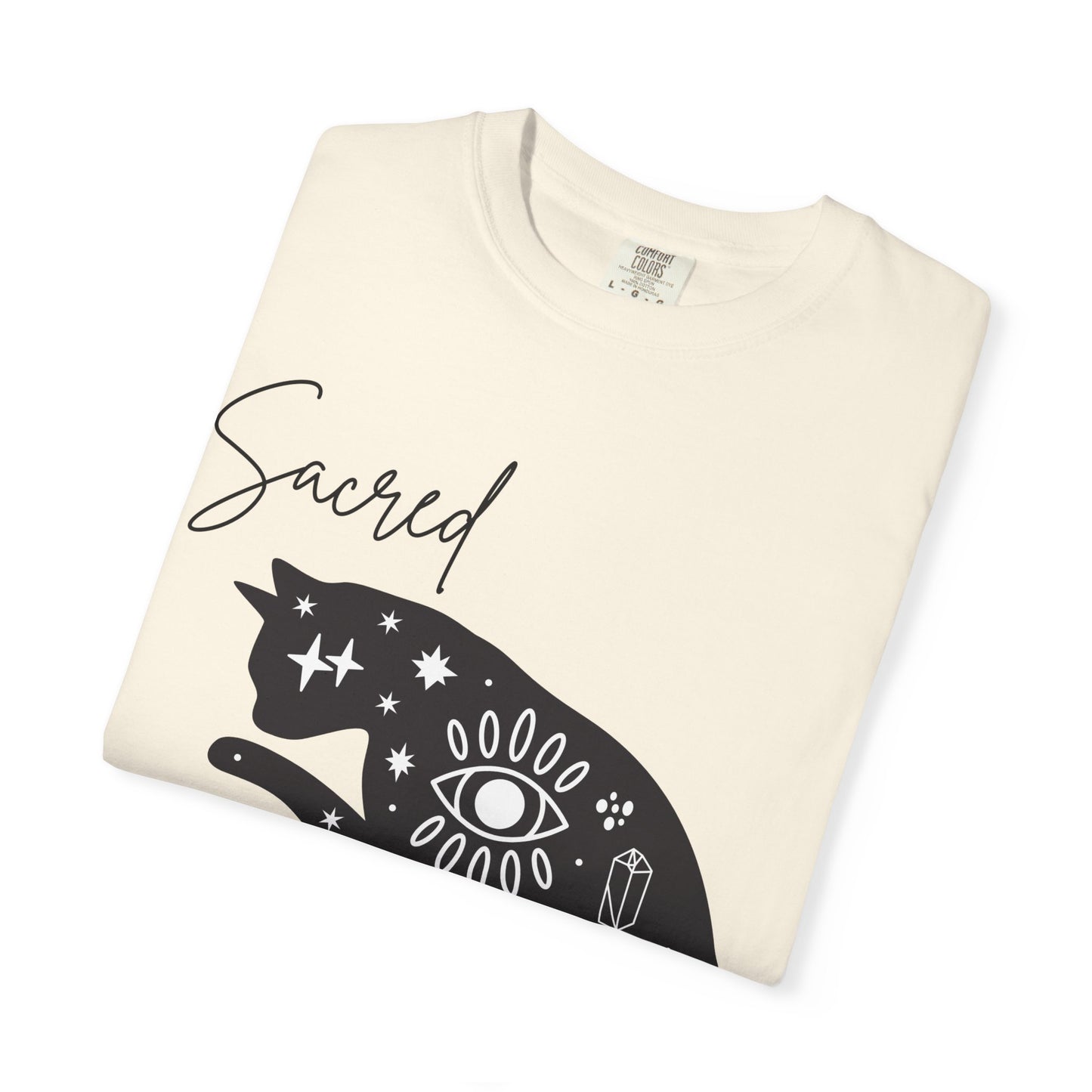 Sacred Whispers Cat T-Shirt | Unisex Garment-Dyed Tee