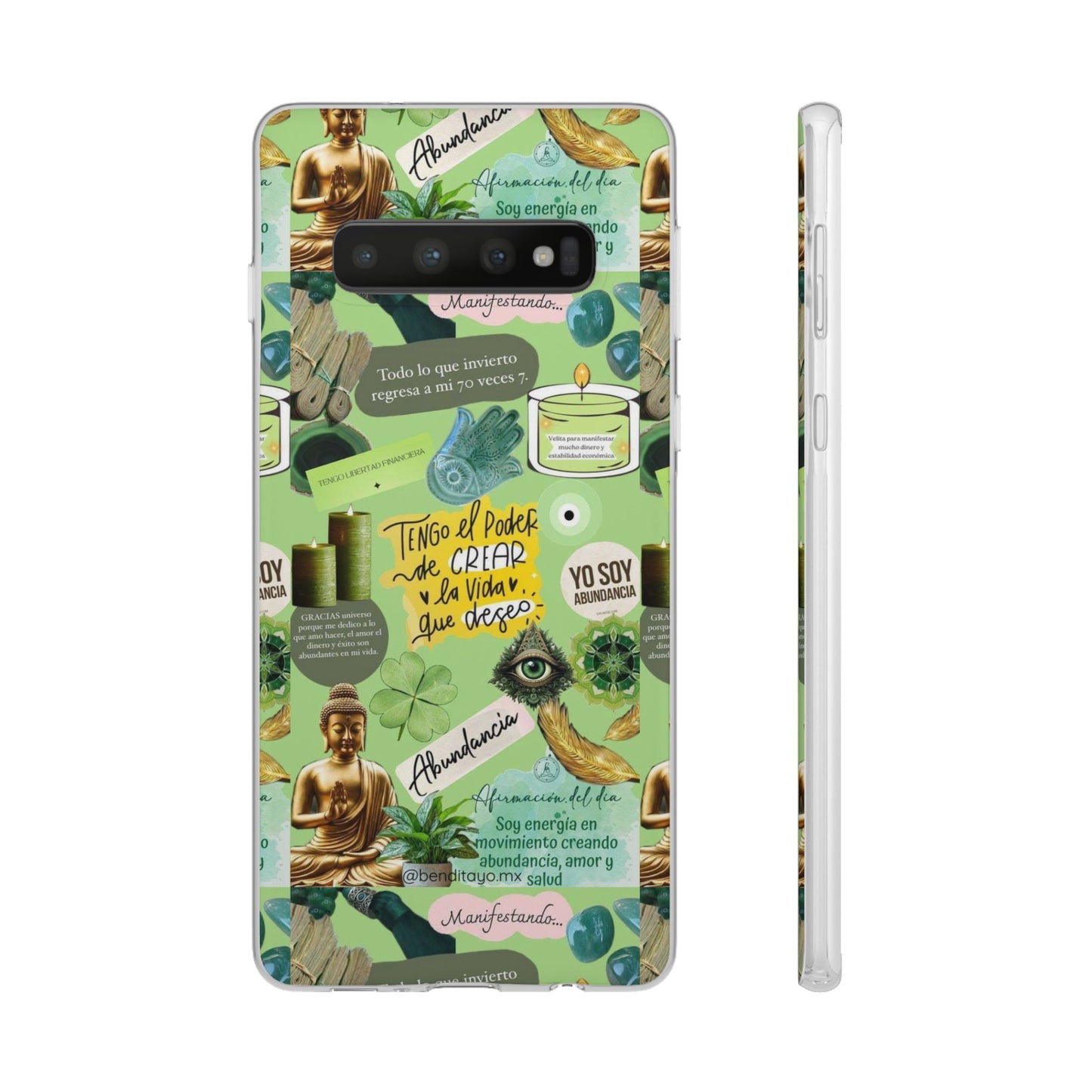 Vibrant Flexi Cases for Abundance Mindset | Phone Protection, Gift for Motivational Quotes, Spiritual Decor, Positive Vibes