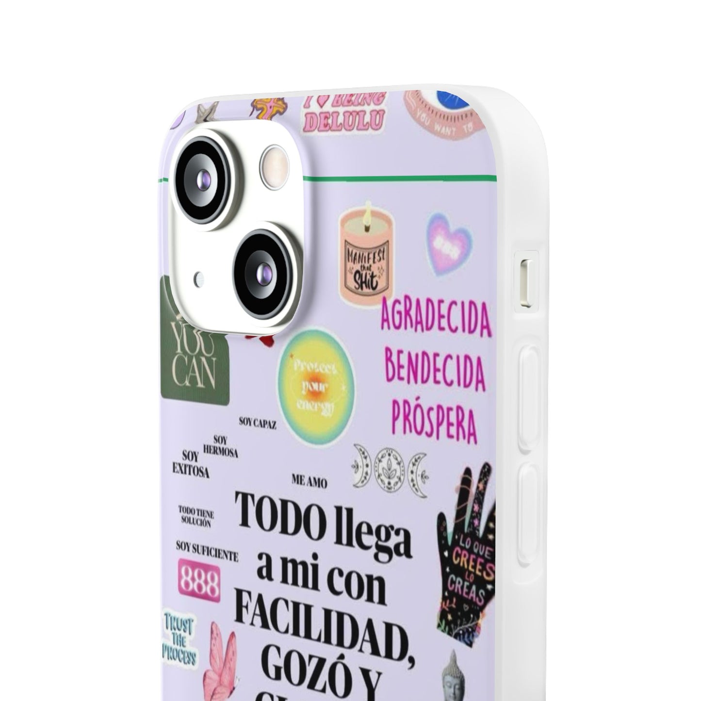 Positive Affirmation Flexi Cases for iPhone, Inspirational Phone Cover, Motivational Case, Gift for Her, Trendy Phone Protector