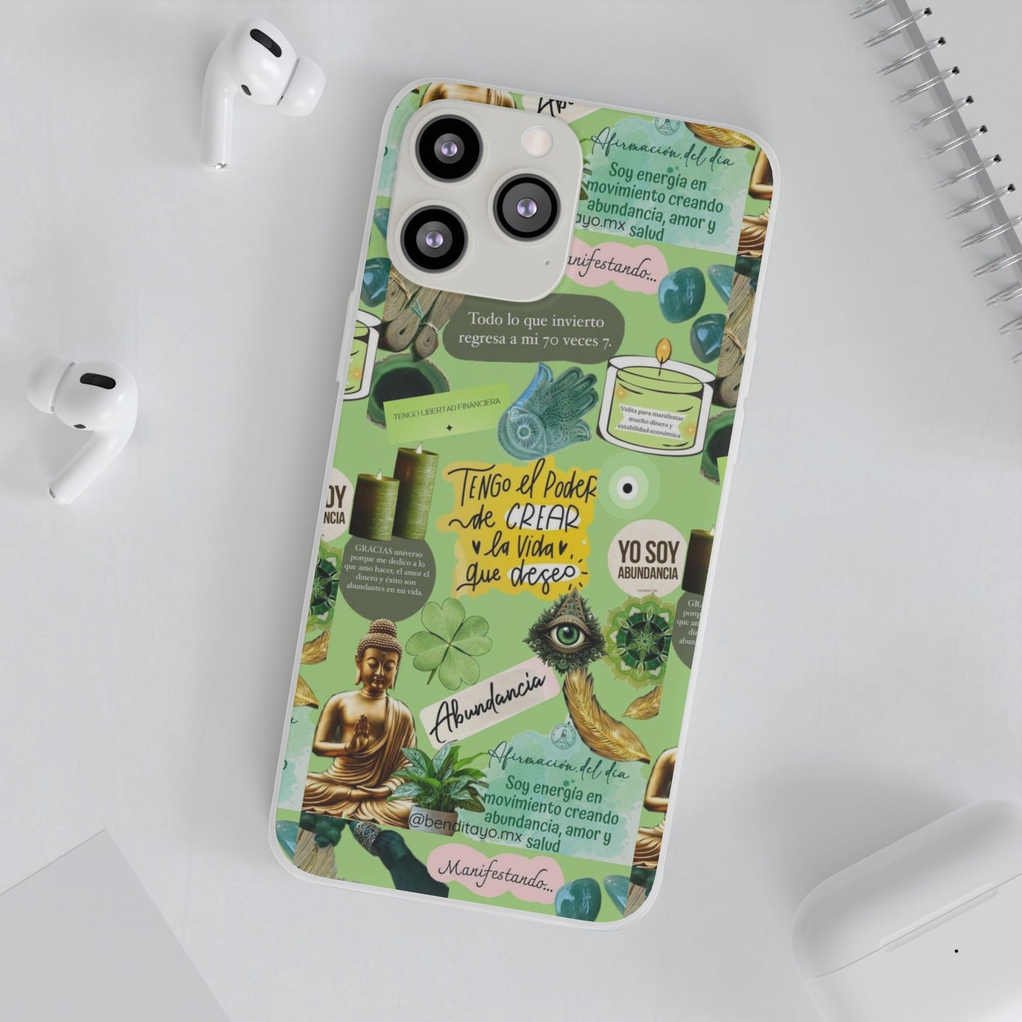 Vibrant Flexi Cases for Abundance Mindset | Phone Protection, Gift for Motivational Quotes, Spiritual Decor, Positive Vibes