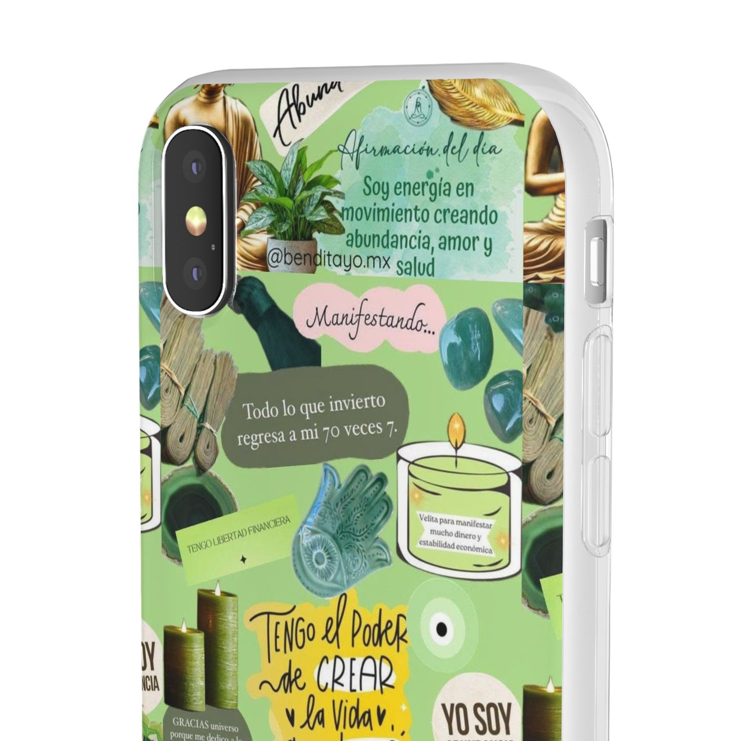 Vibrant Flexi Cases for Abundance Mindset | Phone Protection, Gift for Motivational Quotes, Spiritual Decor, Positive Vibes