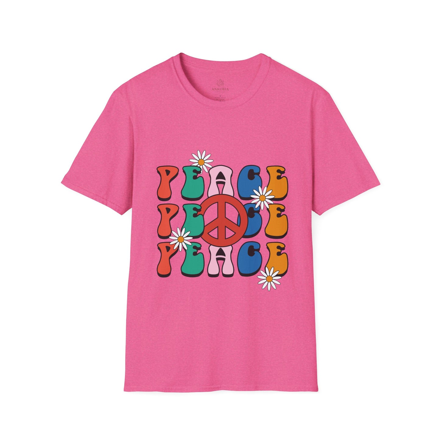 Unisex Softstyle T-Shirt - Retro Peace Design for Comfort Lovers