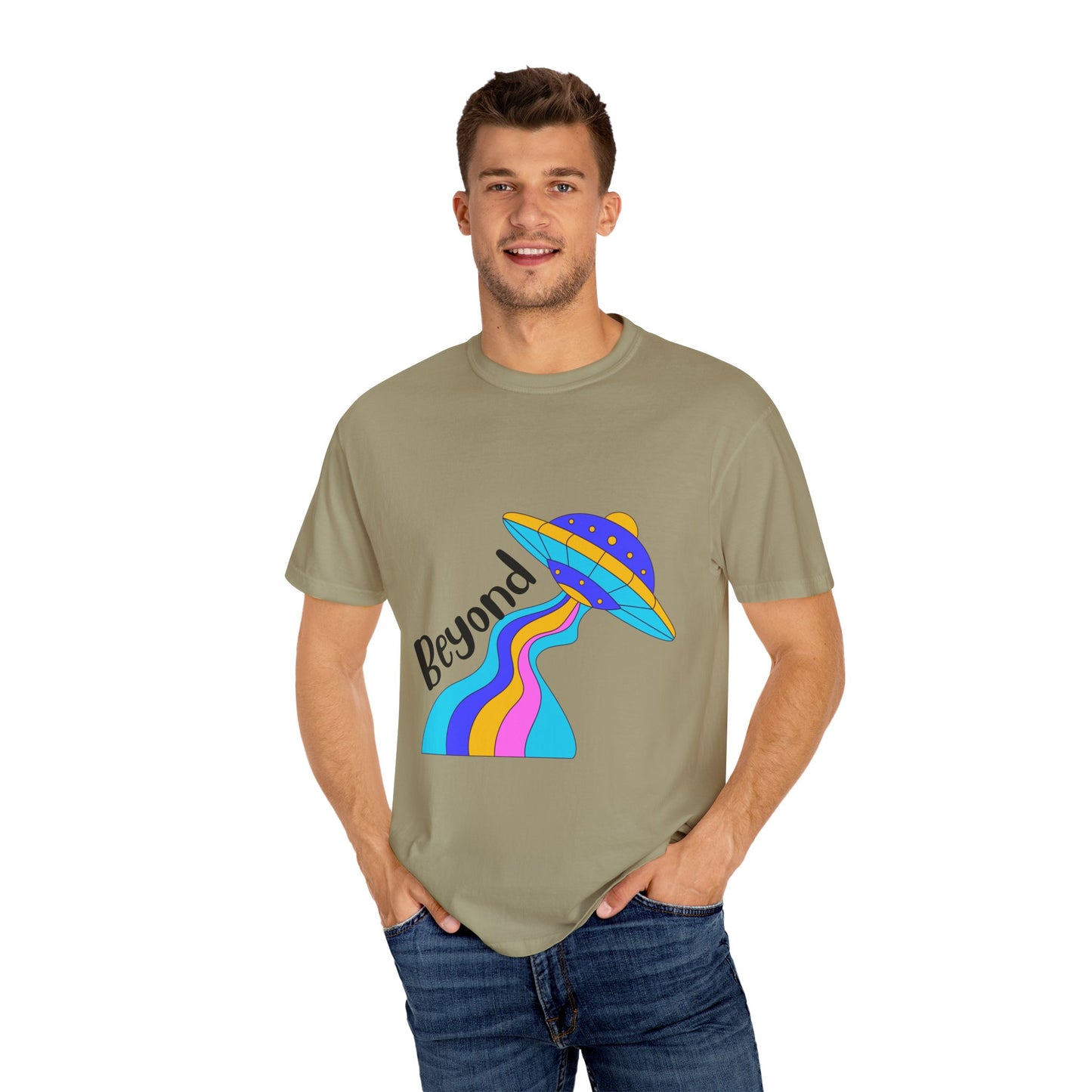 Unisex Beyond Graphic T-Shirt - Vibrant Space-Inspired Design