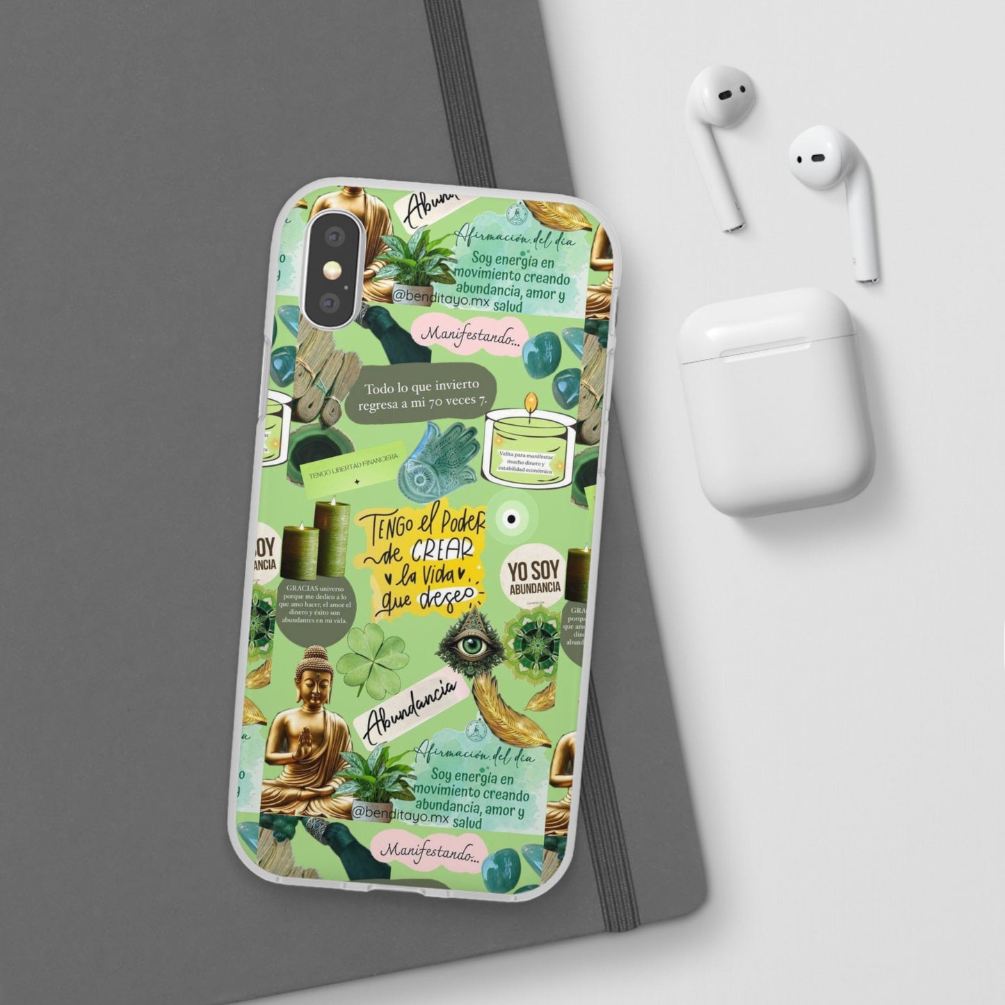 Vibrant Flexi Cases for Abundance Mindset | Phone Protection, Gift for Motivational Quotes, Spiritual Decor, Positive Vibes