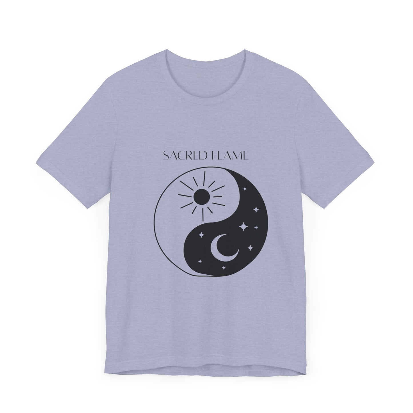 Sacred Flame Unisex Jersey Tee - Yin Yang Design for Spiritual Vibes