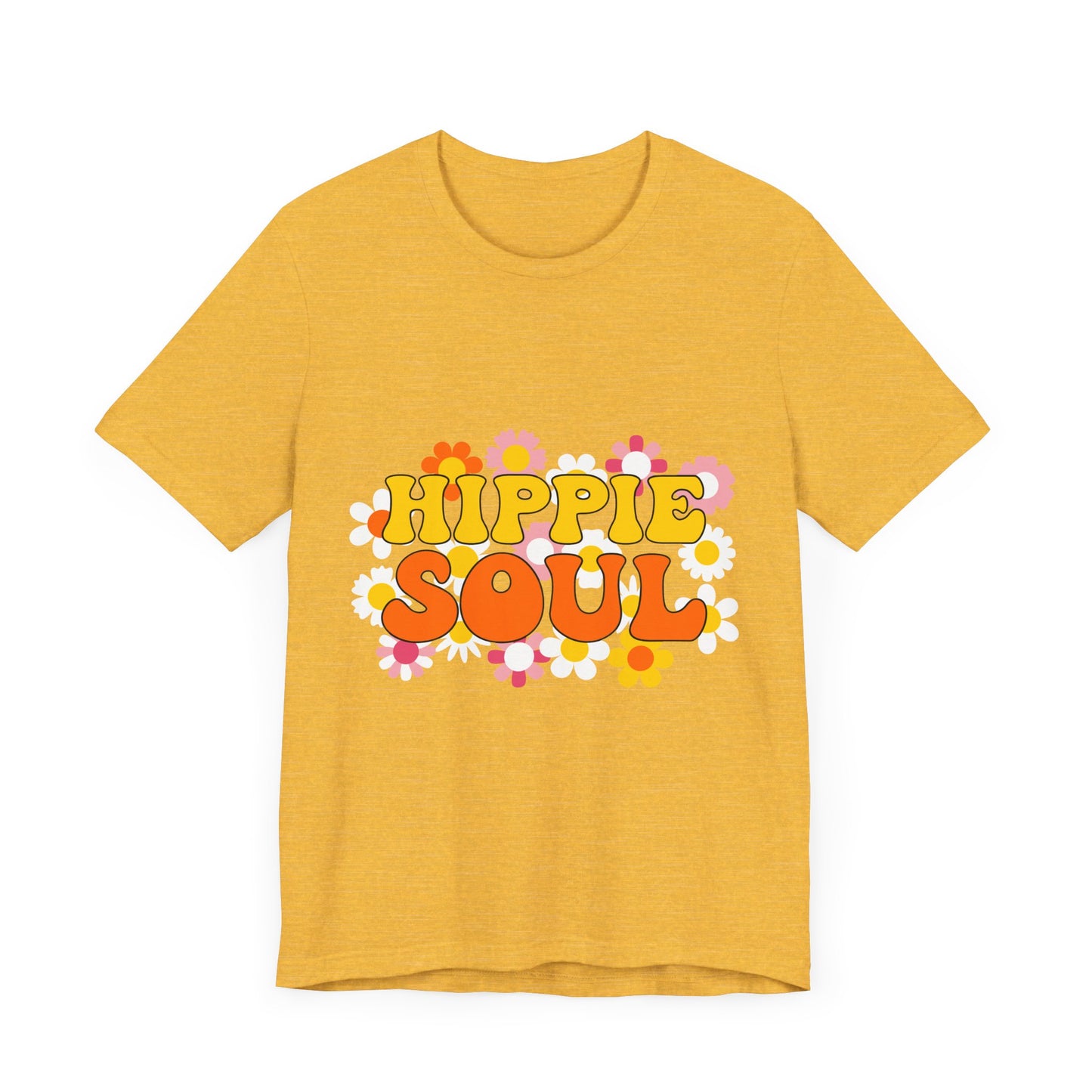 Hippie Soul Unisex Tee - Retro Floral Graphic T-Shirt for Free Spirits