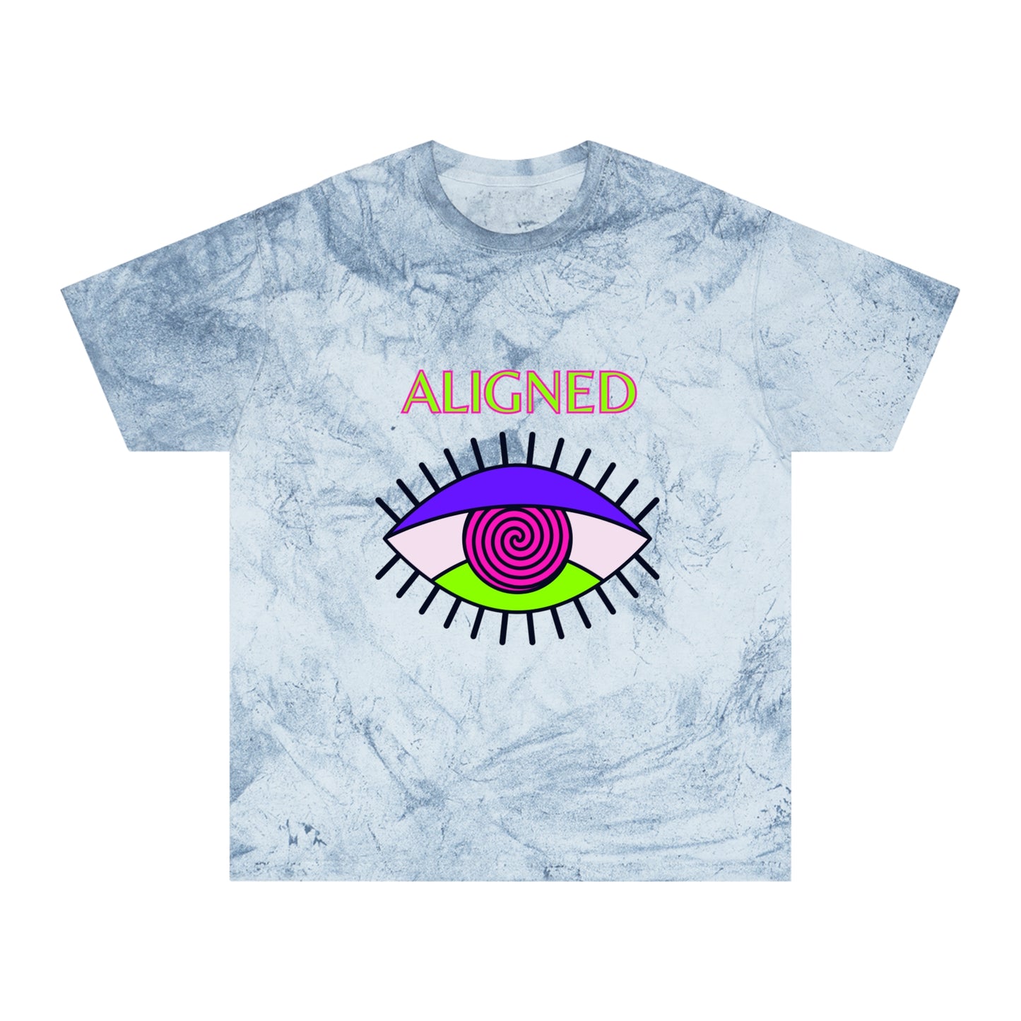 Aligned Unisex Color Blast T-Shirt - Vibrant Eye Design for Positive Energy