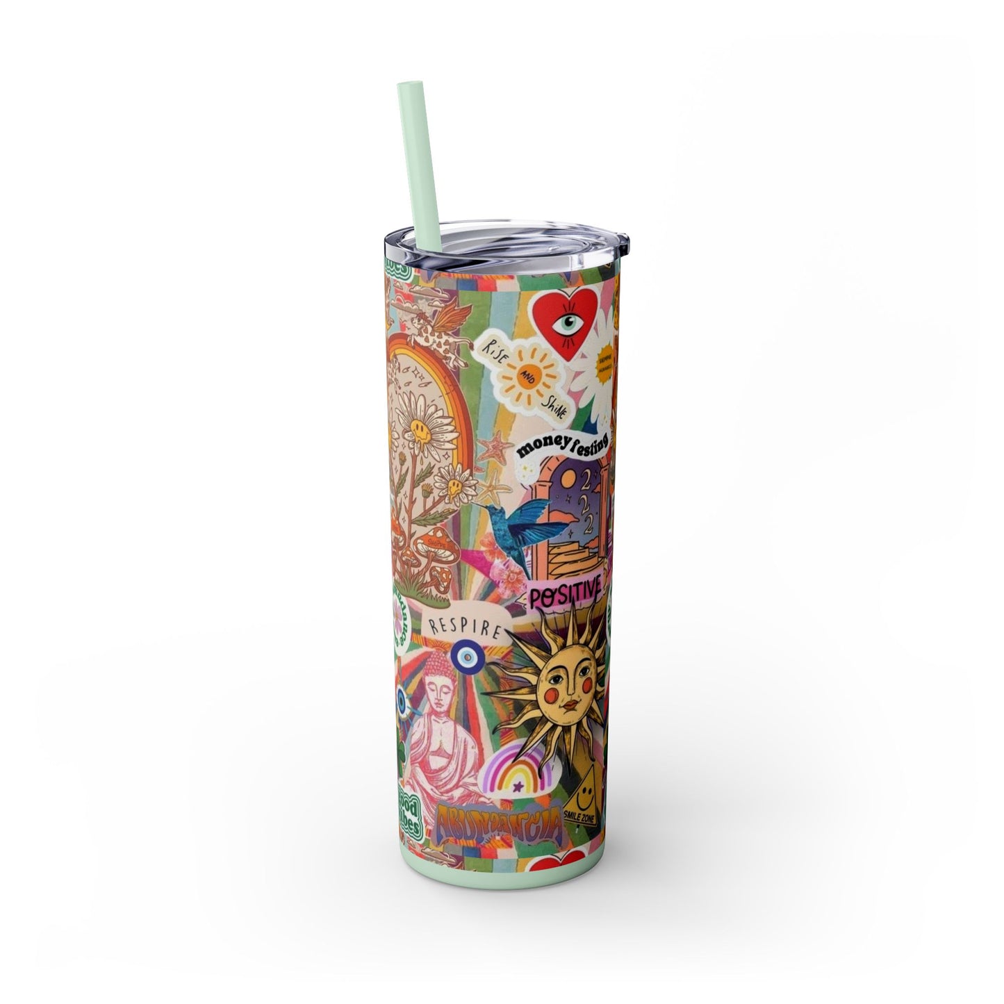 Colorful Inspirational Skinny Tumbler with Straw, 20oz | Perfect for Travel, Gifts, Motivational Affirmations, Self-Care, Eco-Friendly [...]