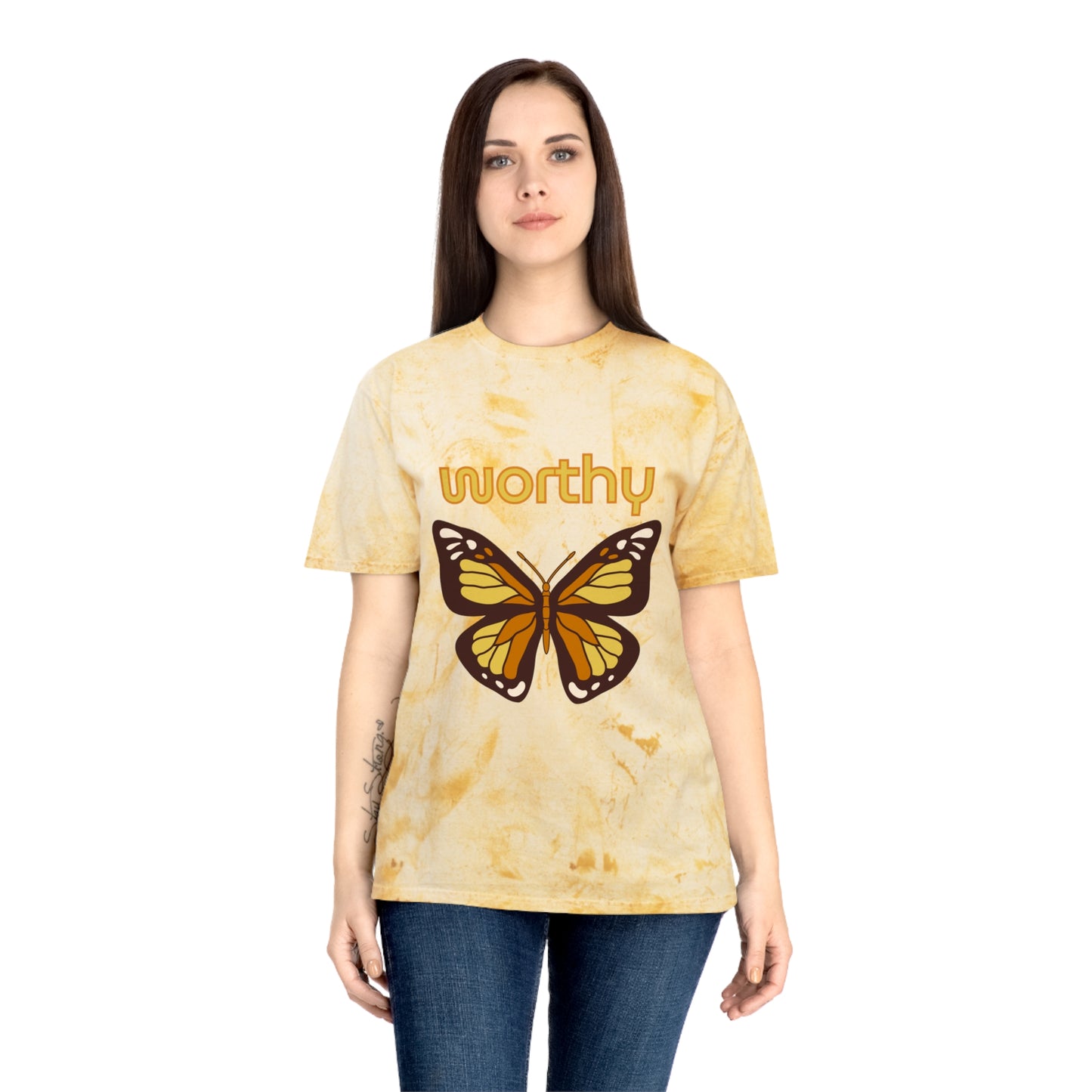 Worthy Butterfly Unisex Color Blast T-Shirt | Positive Vibes Apparel
