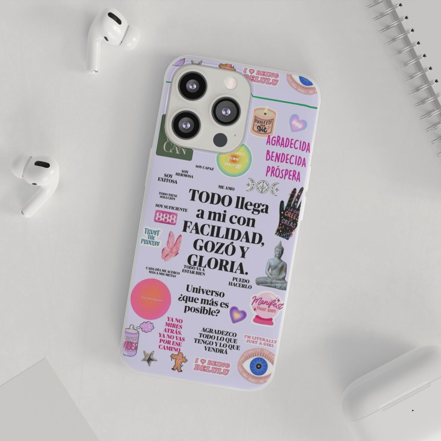Positive Affirmation Flexi Cases for iPhone, Inspirational Phone Cover, Motivational Case, Gift for Her, Trendy Phone Protector