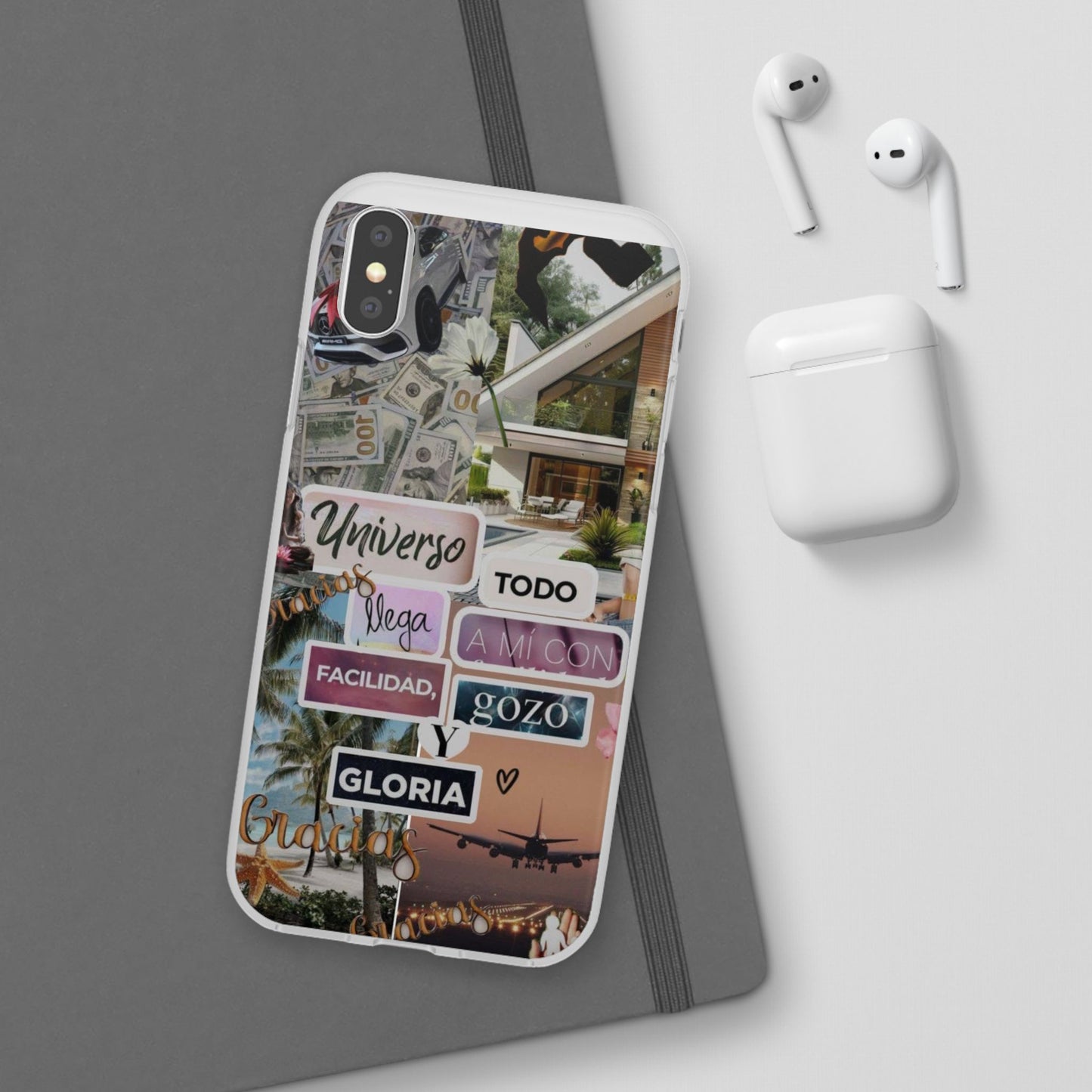 Vibrant Flexi Phone Case with Inspirational Quotes, Bohemian Style, Perfect Gift for Friends, Travelers, Birthdays, Everyday Use