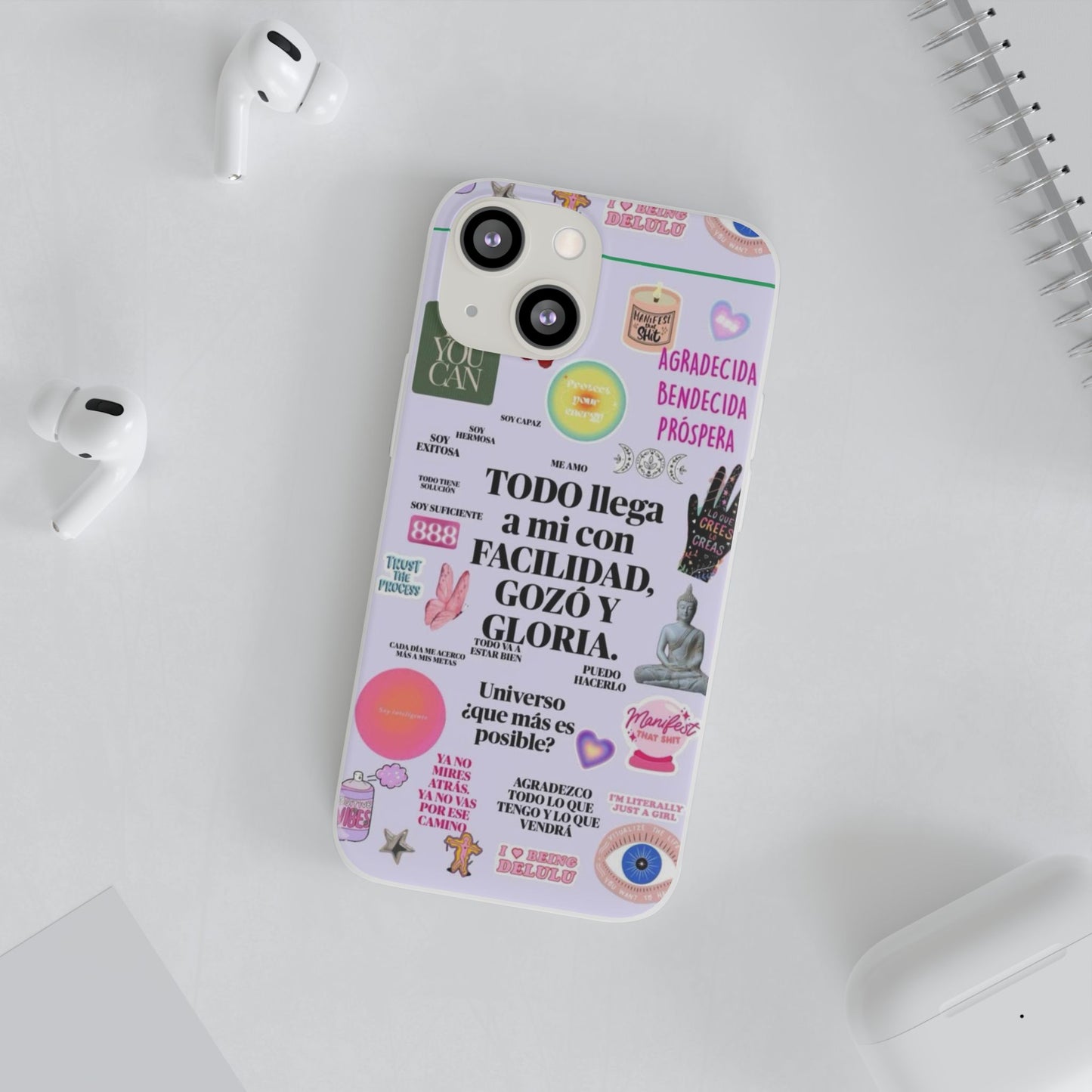 Positive Affirmation Flexi Cases for iPhone, Inspirational Phone Cover, Motivational Case, Gift for Her, Trendy Phone Protector