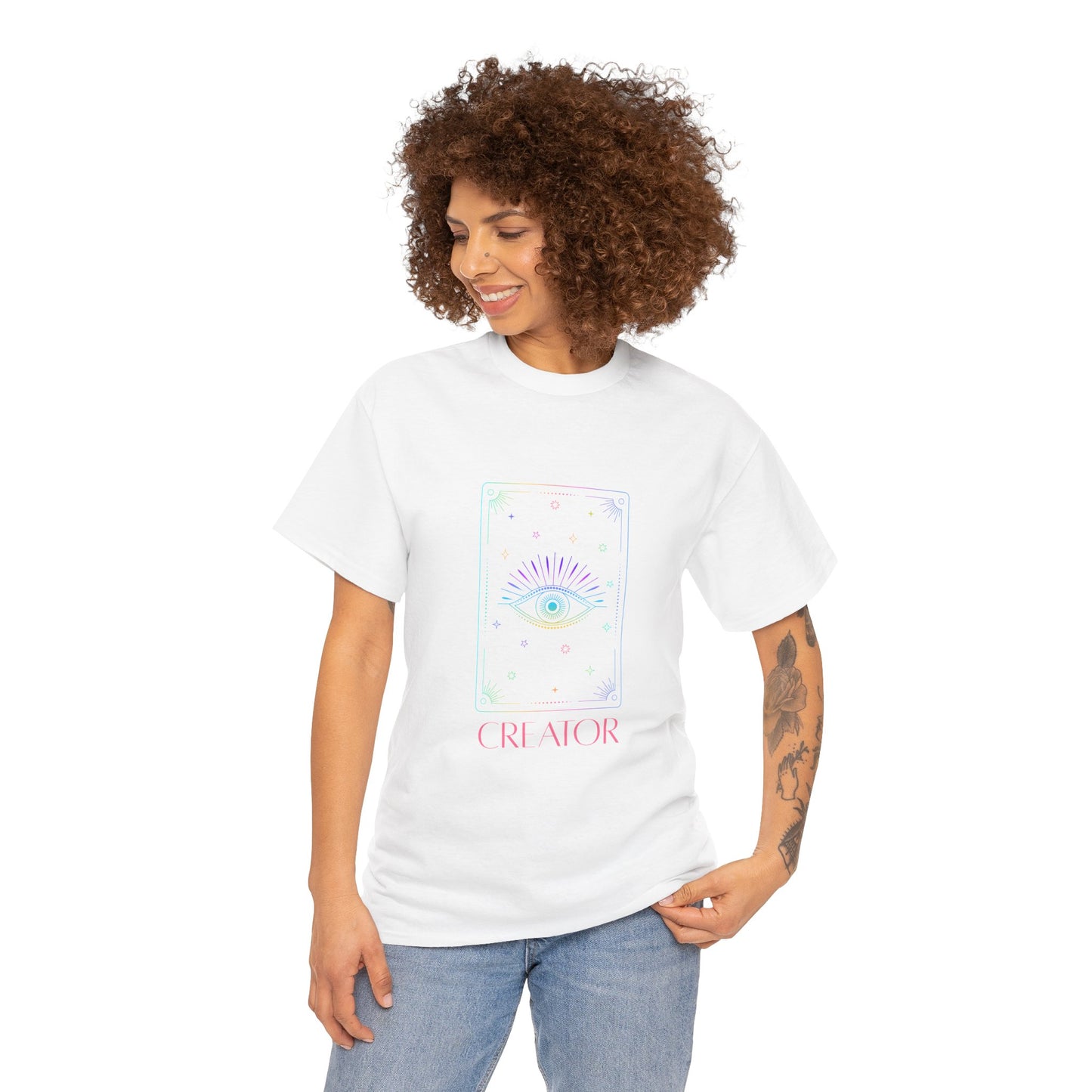 Creator Eye Unisex Heavy Cotton Tee - Artistic & Spiritual Design