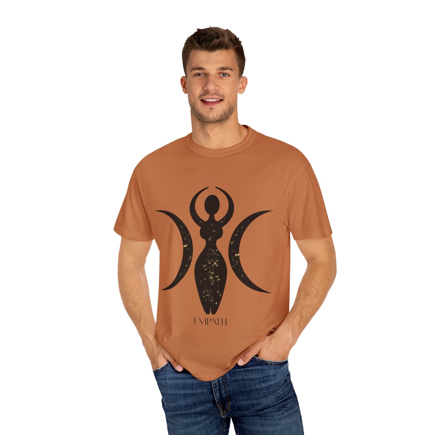 Empowered Goddess Unisex Garment-Dyed T-Shirt | Celestial Design | Perfect for Self-Care and Spiritual Celebrations