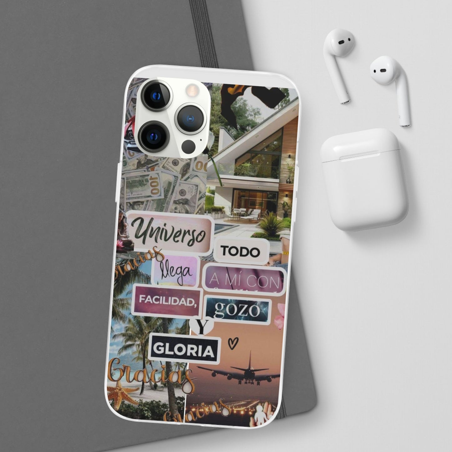 Vibrant Flexi Phone Case with Inspirational Quotes, Bohemian Style, Perfect Gift for Friends, Travelers, Birthdays, Everyday Use