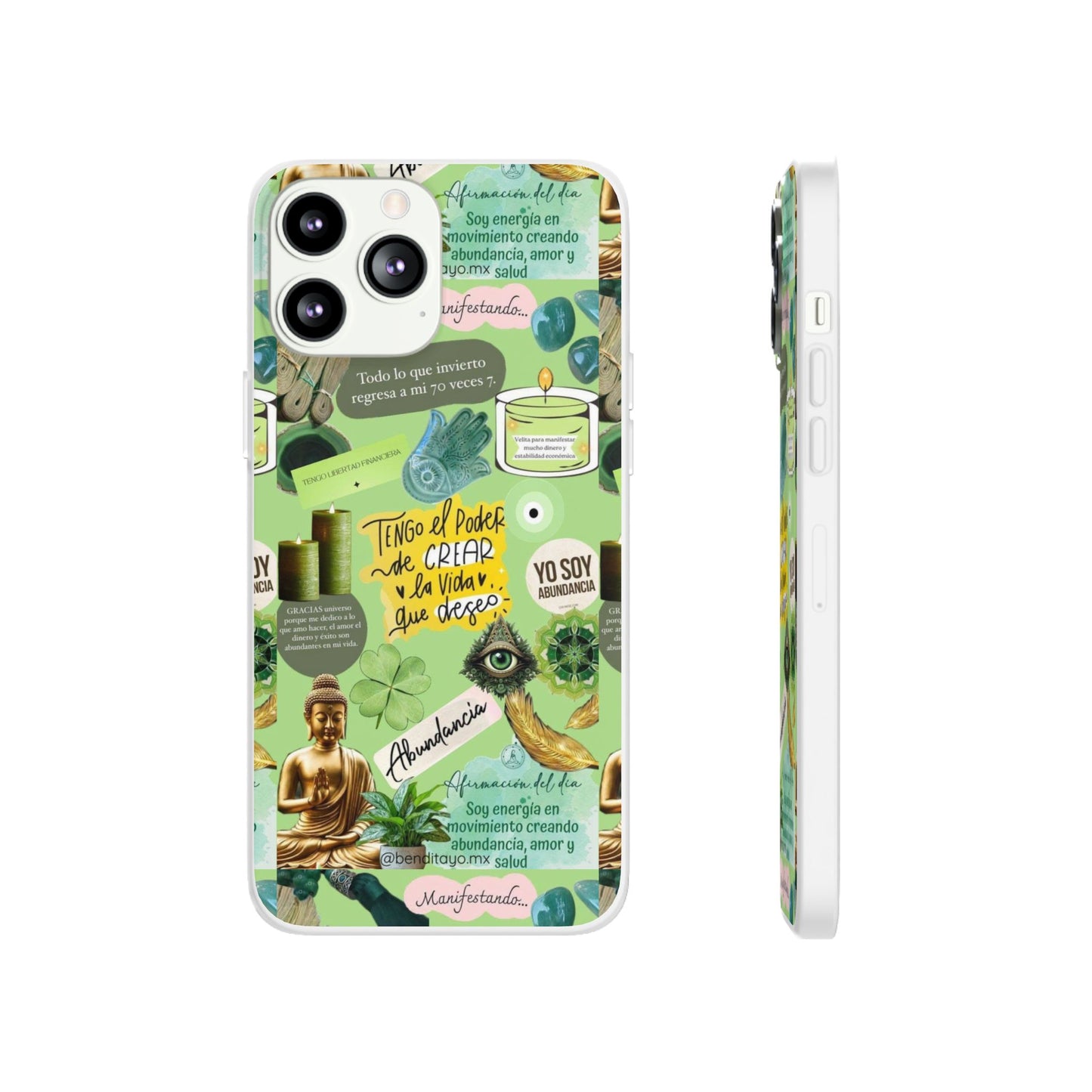 Vibrant Flexi Cases for Abundance Mindset | Phone Protection, Gift for Motivational Quotes, Spiritual Decor, Positive Vibes