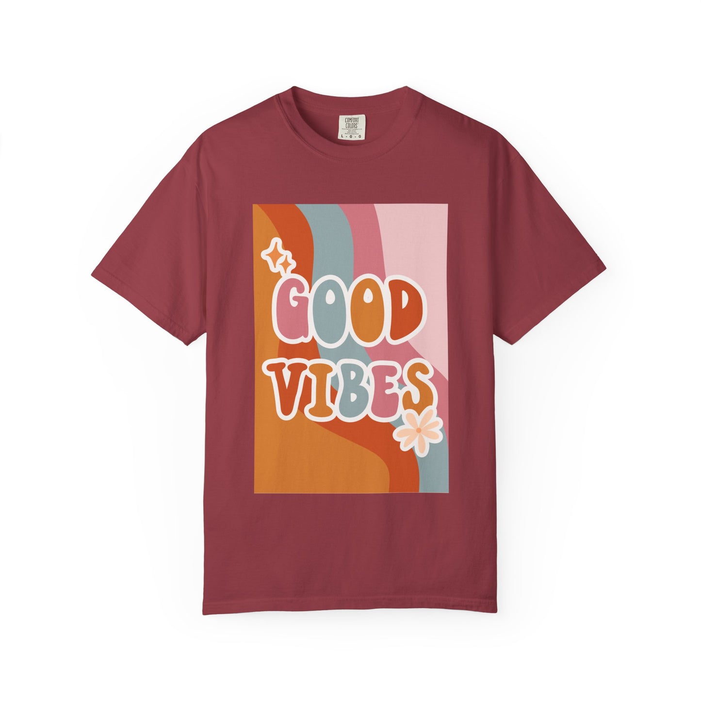 Good Vibes Unisex Garment-Dyed T-Shirt – Relaxed Fit Summer Tee