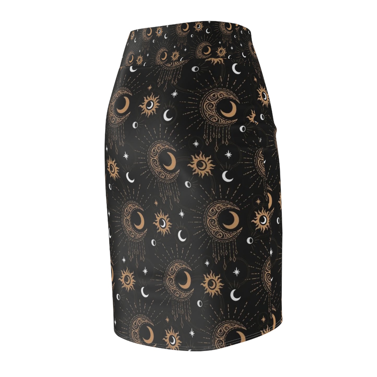 Celestial Print Women's Pencil Skirt - Boho Chic Fashion, Astrology Lover Gift, Moon and Sun Design, Party and Casual Wear, Unique [...]