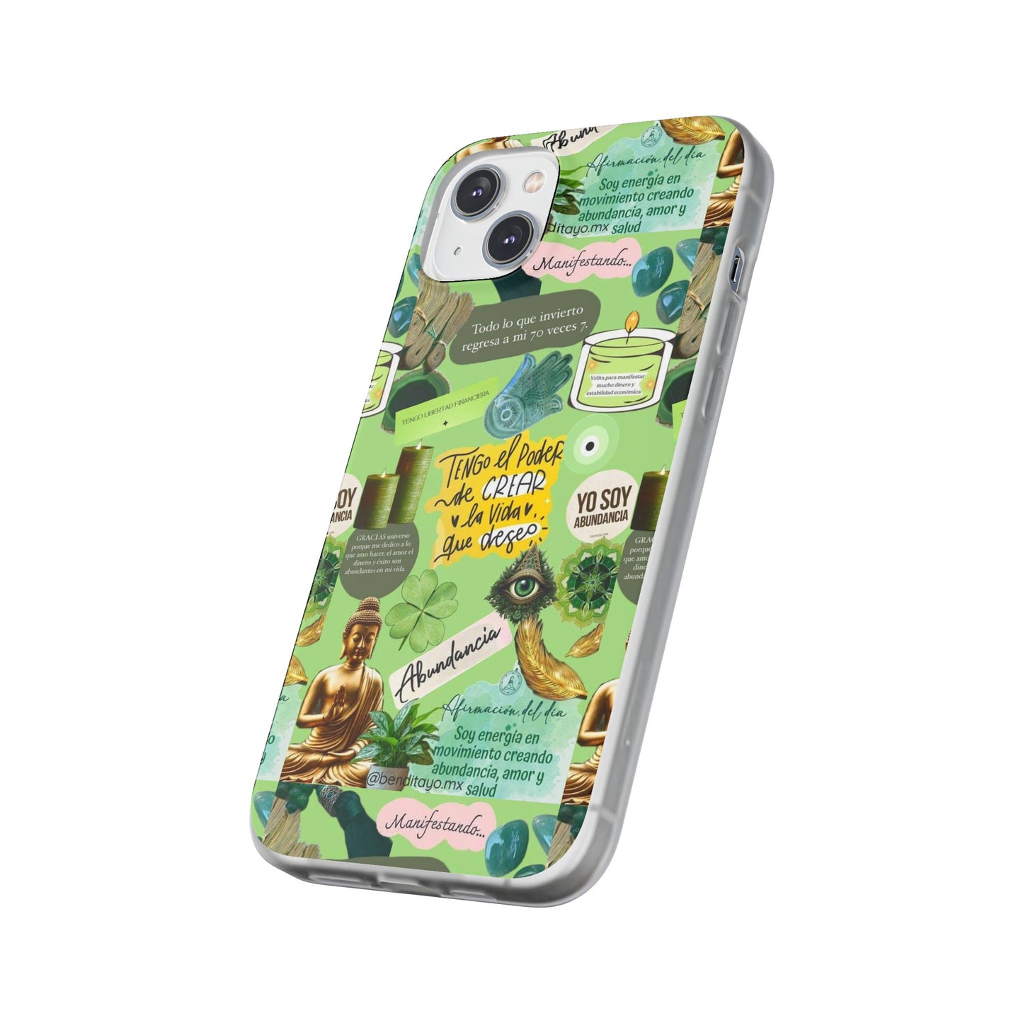 Vibrant Flexi Cases for Abundance Mindset | Phone Protection, Gift for Motivational Quotes, Spiritual Decor, Positive Vibes