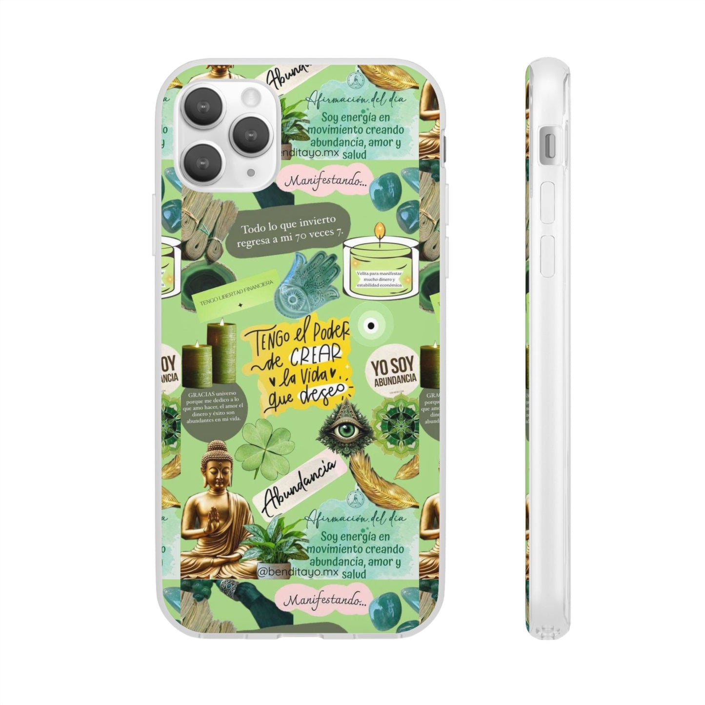 Vibrant Flexi Cases for Abundance Mindset | Phone Protection, Gift for Motivational Quotes, Spiritual Decor, Positive Vibes