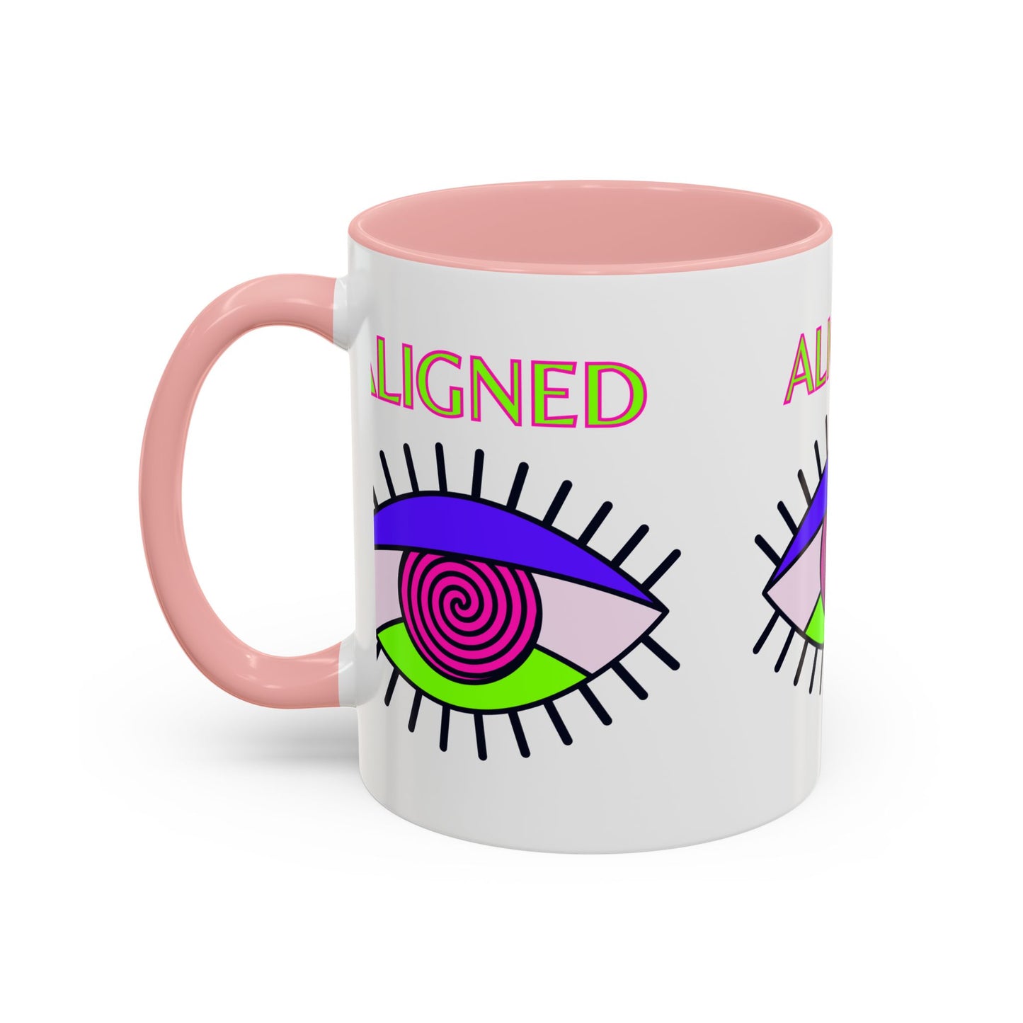 Aligned Eye Accent Coffee Mug - Inspirational Gift, Unique Artwork, Home Decor, Mindfulness Mug, Boho Style