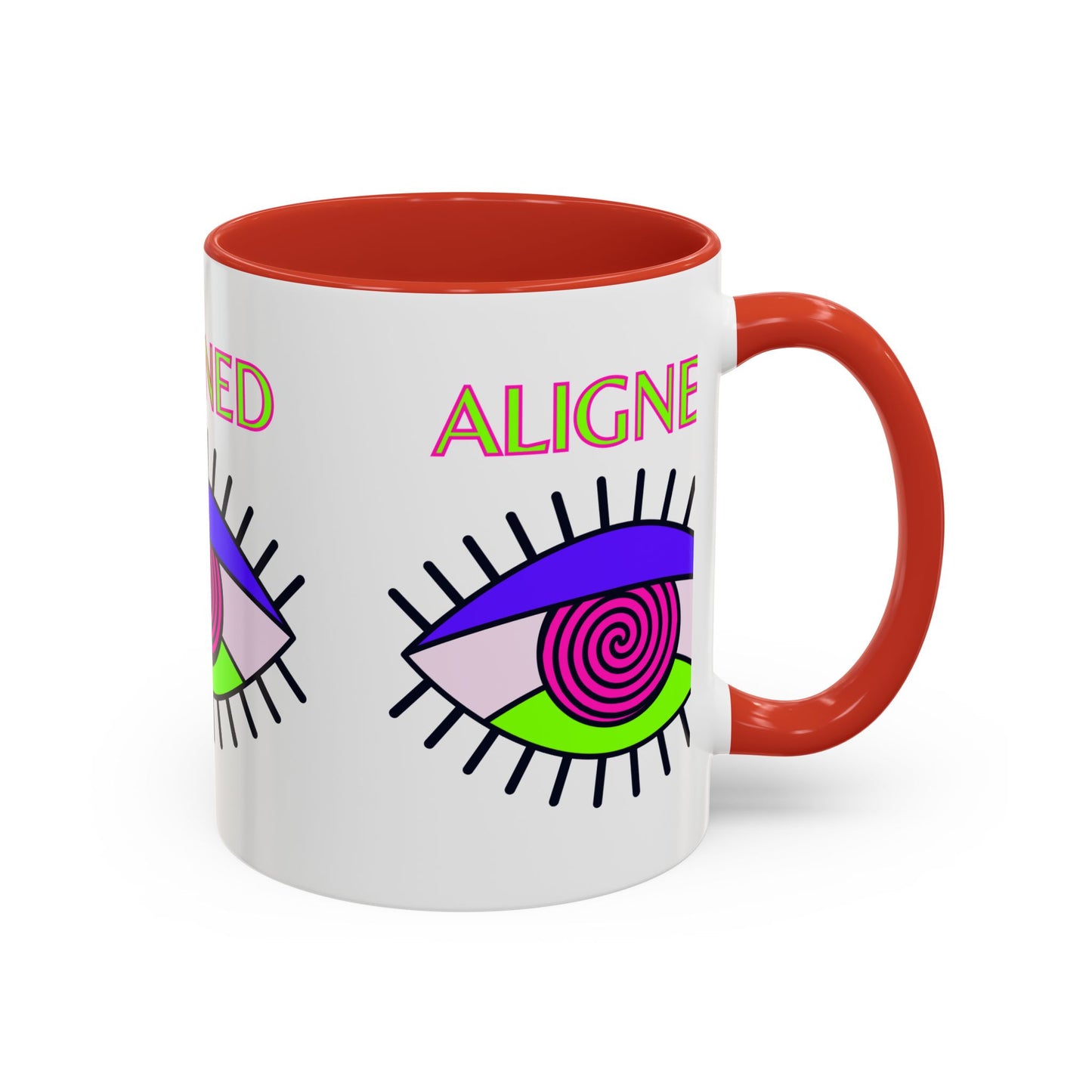 Aligned Eye Accent Coffee Mug - Inspirational Gift, Unique Artwork, Home Decor, Mindfulness Mug, Boho Style