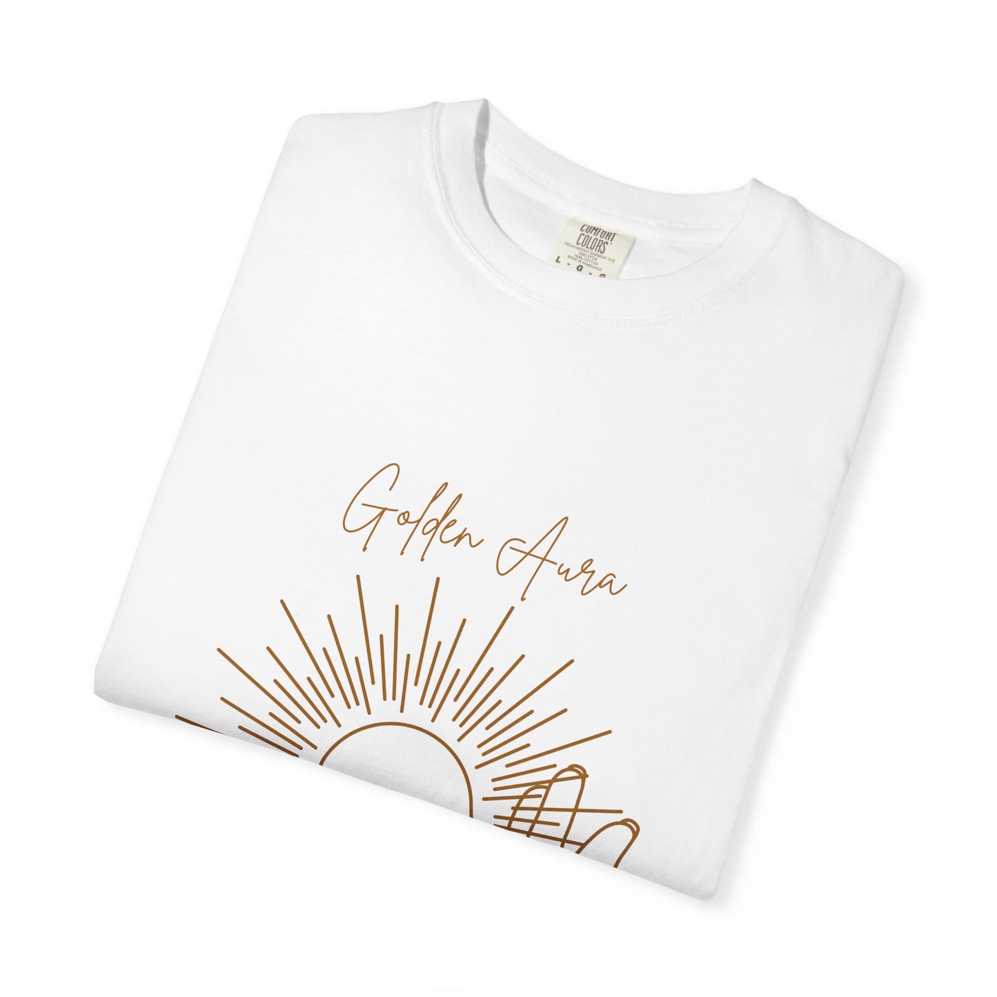 Golden Aura Unisex Garment-Dyed T-shirt - Bohemian Vibes for Mindfulness & Self-Care