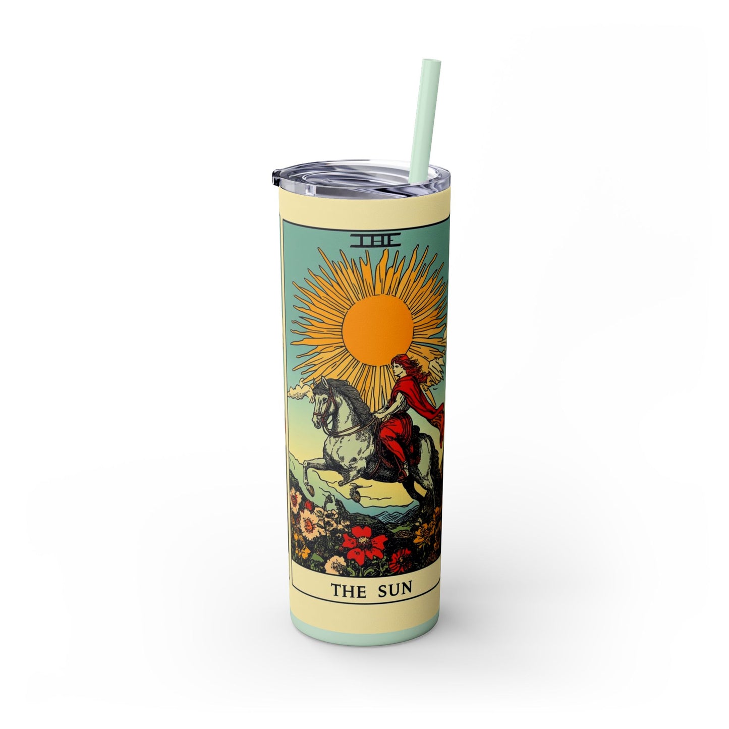 Sunshine Unicorn Skinny Tumbler, 20oz | Gift for Unicorn Lovers, Travel Cup, Reusable Straw, Summer Drinkware, Birthday Gift