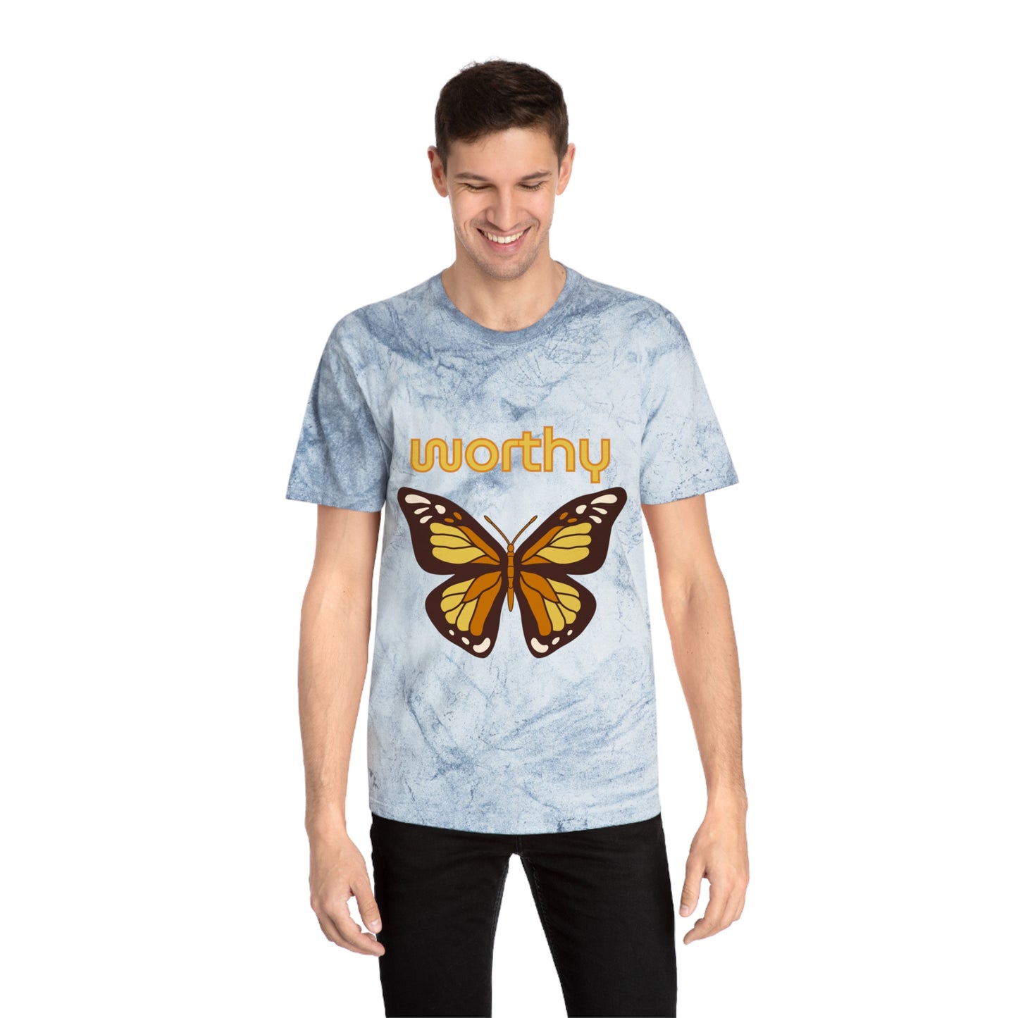 Worthy Butterfly Unisex Color Blast T-Shirt | Positive Vibes Apparel