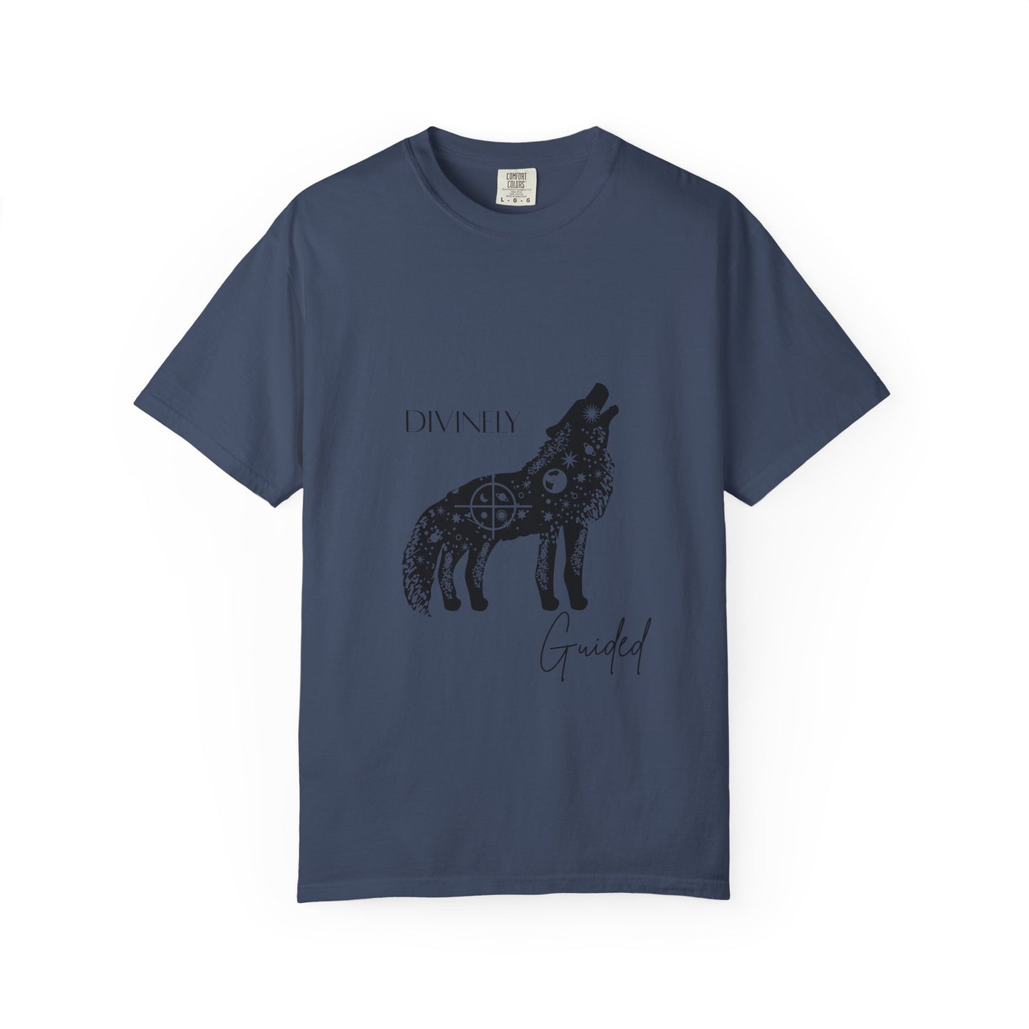 Divinely Guided Wolf T-Shirt - Unisex Garment-Dyed Tee for Spiritual Seekers