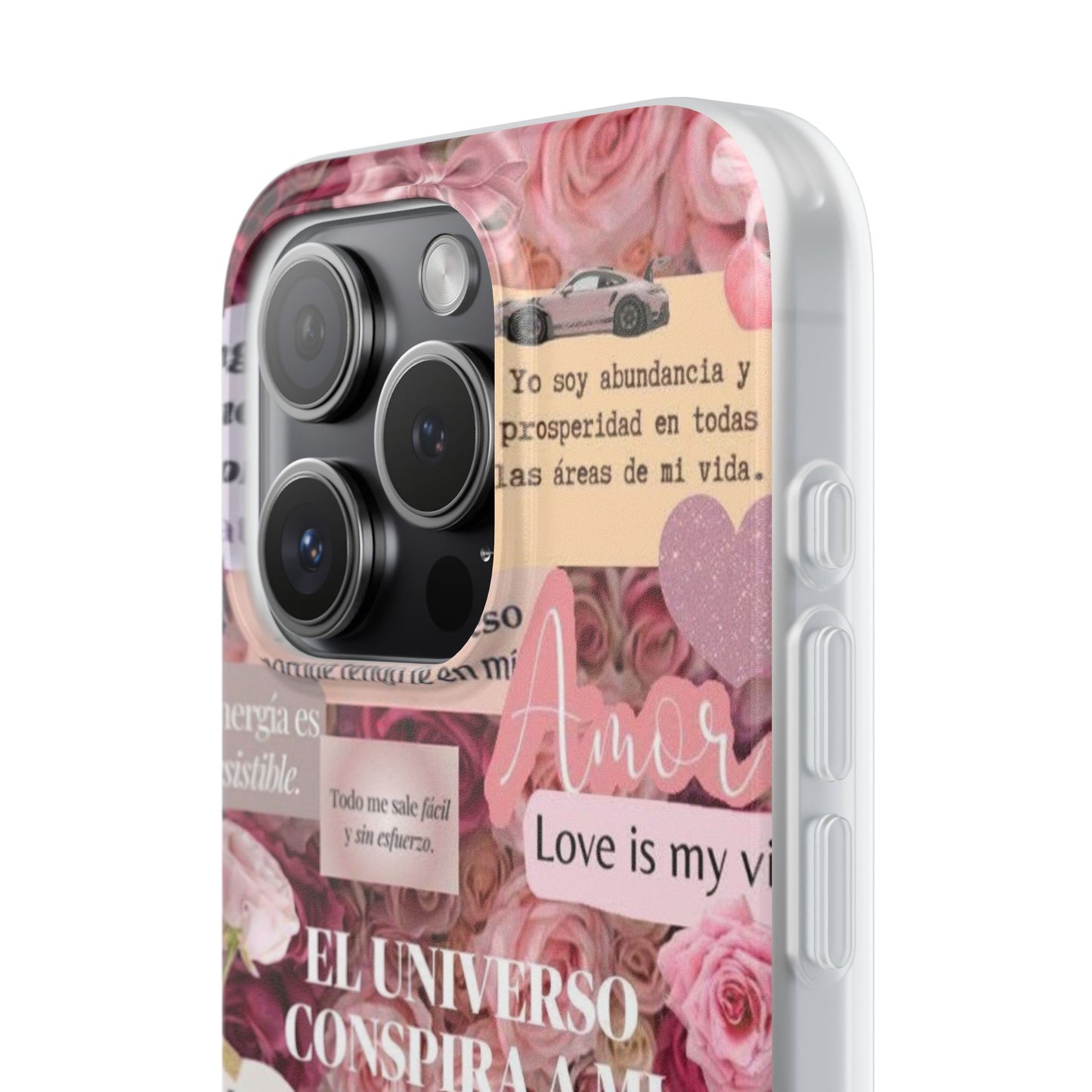 Floral Flexi Phone Case, Romantic Phone Cover, Cute Gift for Her, Inspirational Quote Case, Valentine's Day Accessory