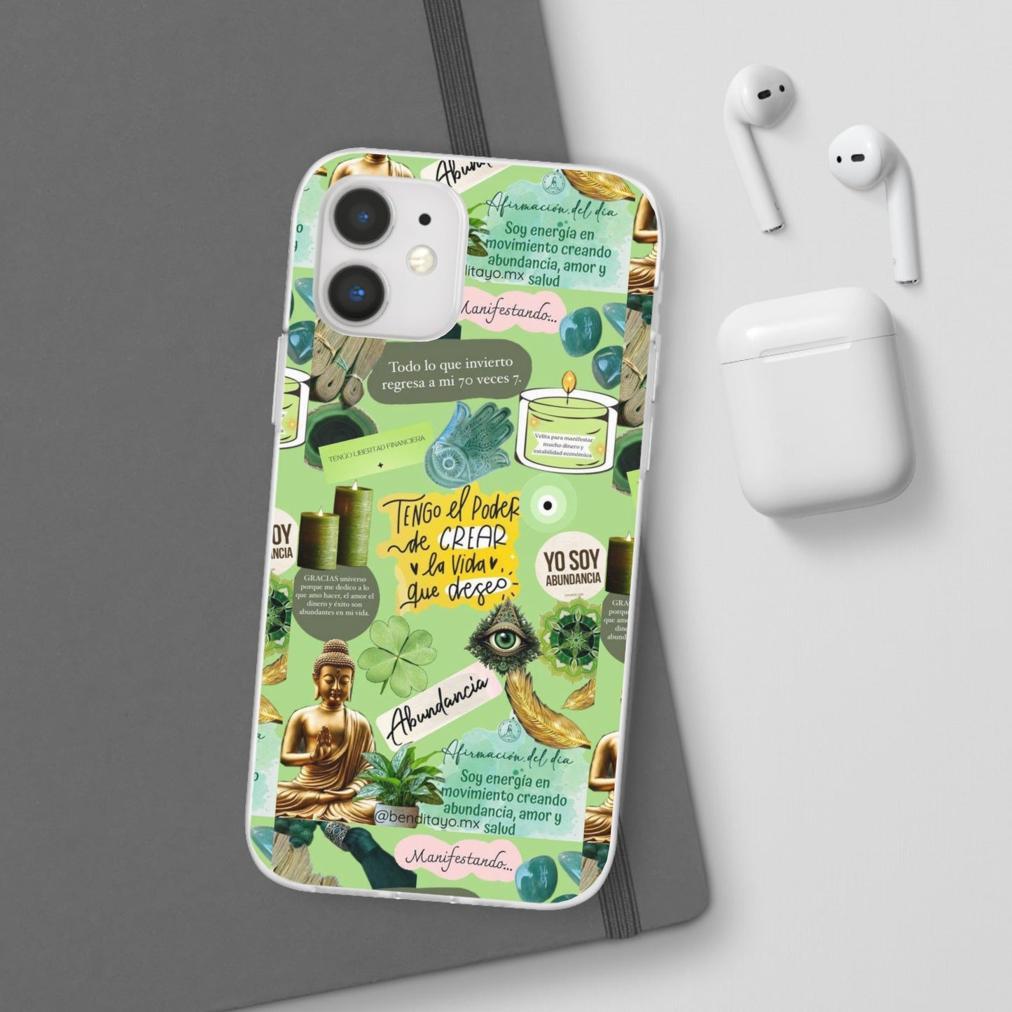 Vibrant Flexi Cases for Abundance Mindset | Phone Protection, Gift for Motivational Quotes, Spiritual Decor, Positive Vibes