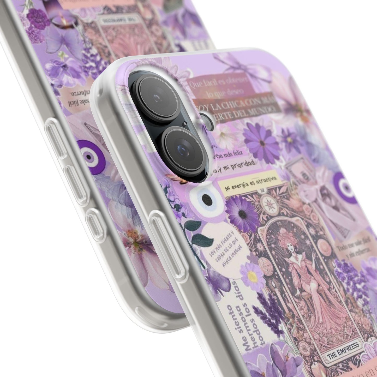 Purple Floral Flexi Phone Case, Personalized Phone Cover, Boho Chic Case, Cute Gift for Her, Birthday Accessory, Nature Lover Design