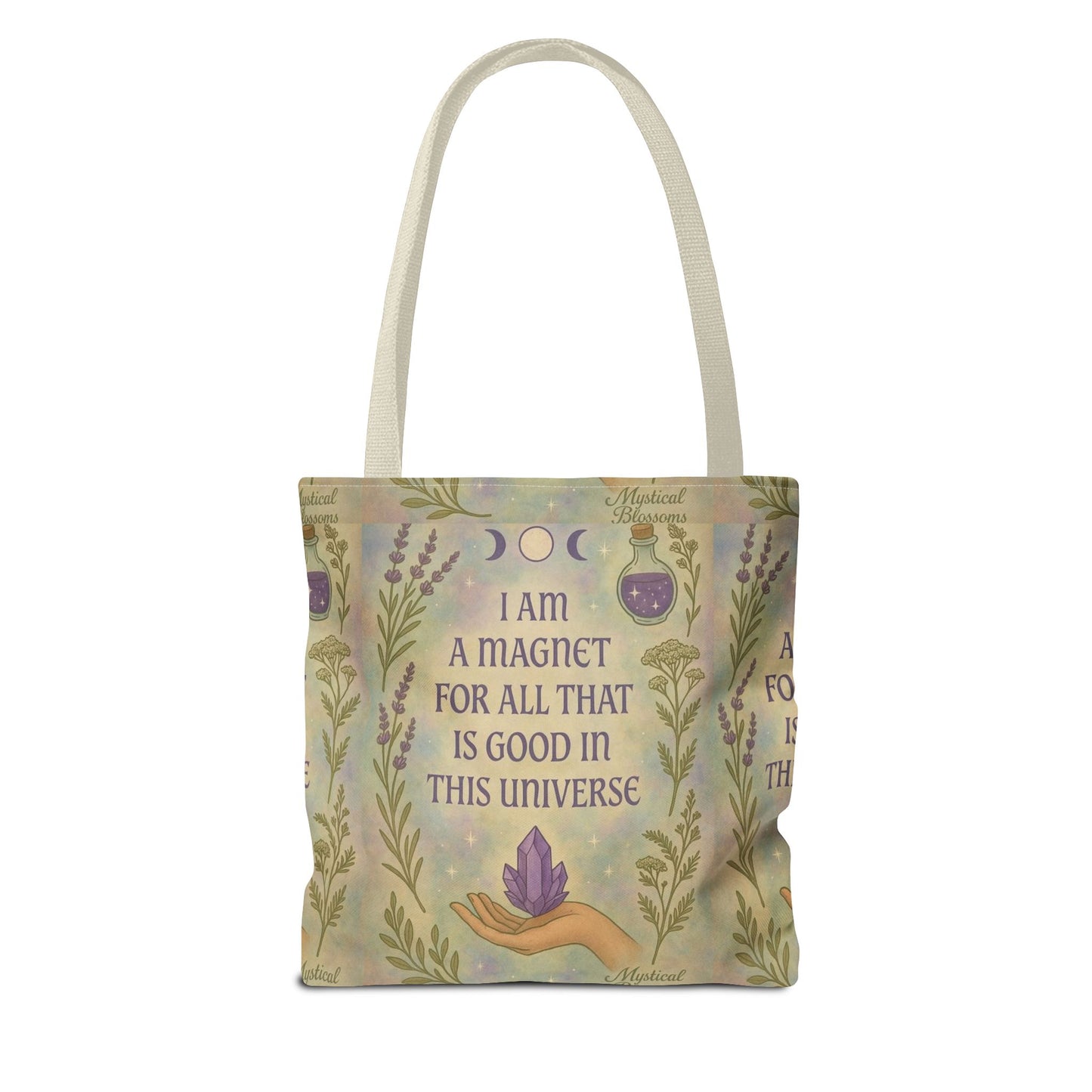 Magical Tote Bag | Affirmation Tote, Crystal Lover Gift, Eco-Friendly Bag, Inspirational Affirmations, Unique Shopping Bag