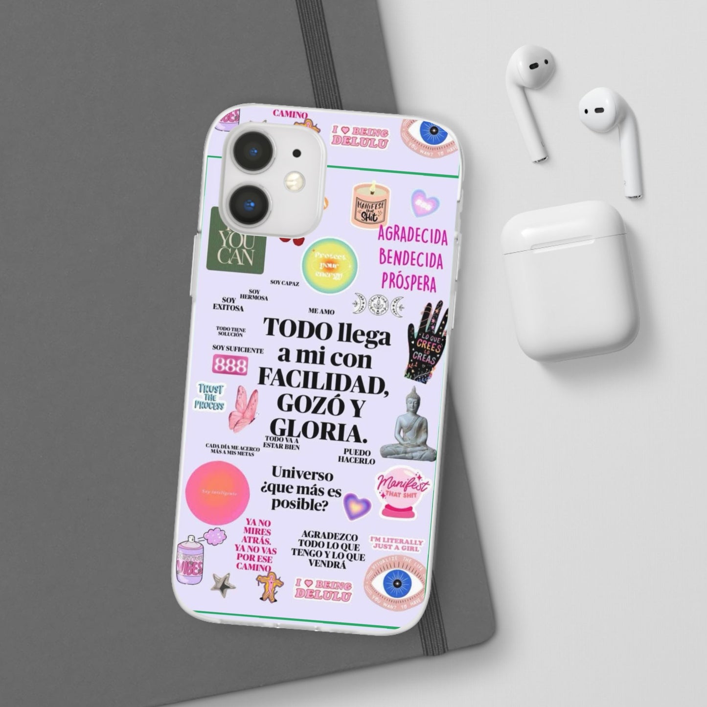 Positive Affirmation Flexi Cases for iPhone, Inspirational Phone Cover, Motivational Case, Gift for Her, Trendy Phone Protector