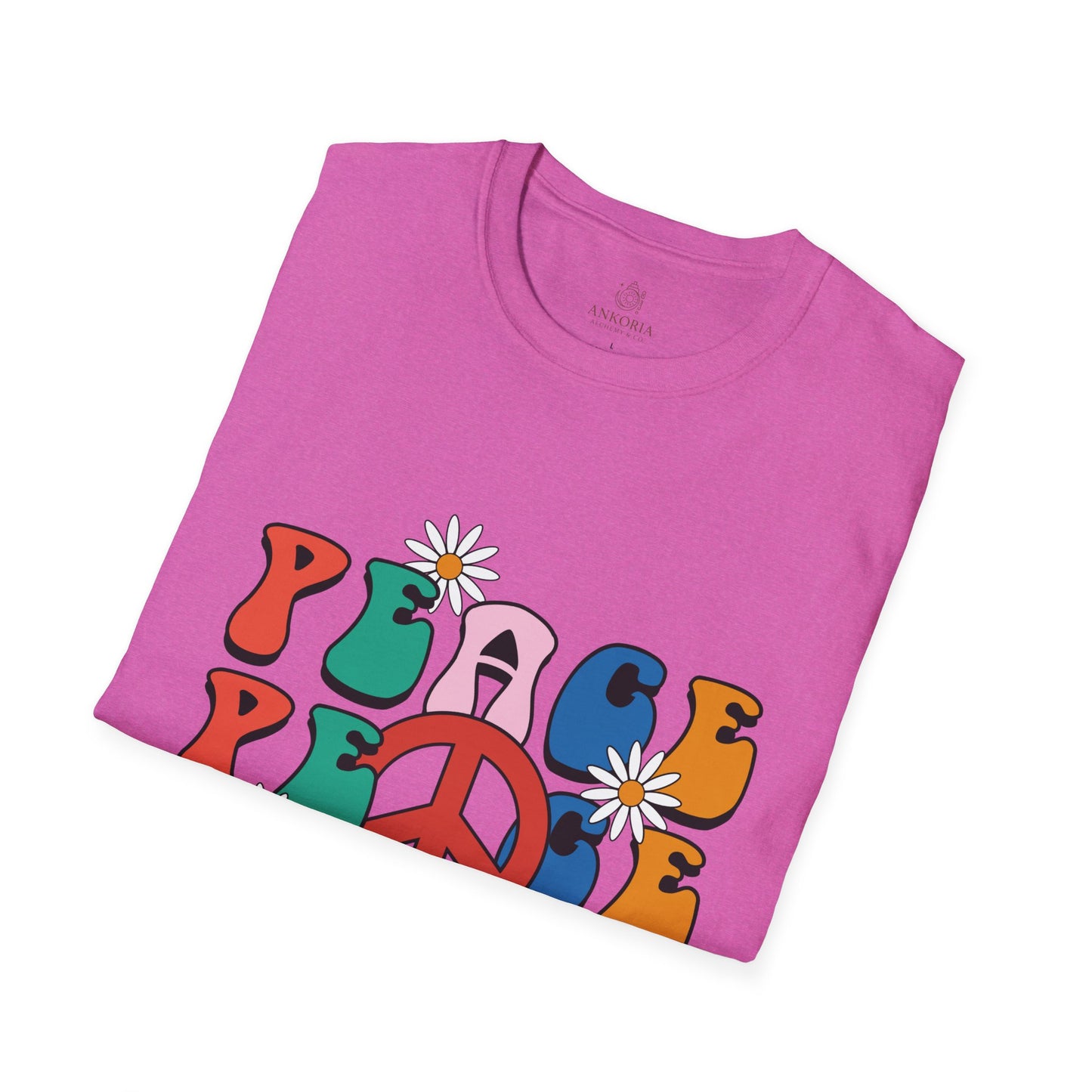 Unisex Softstyle T-Shirt - Retro Peace Design for Comfort Lovers