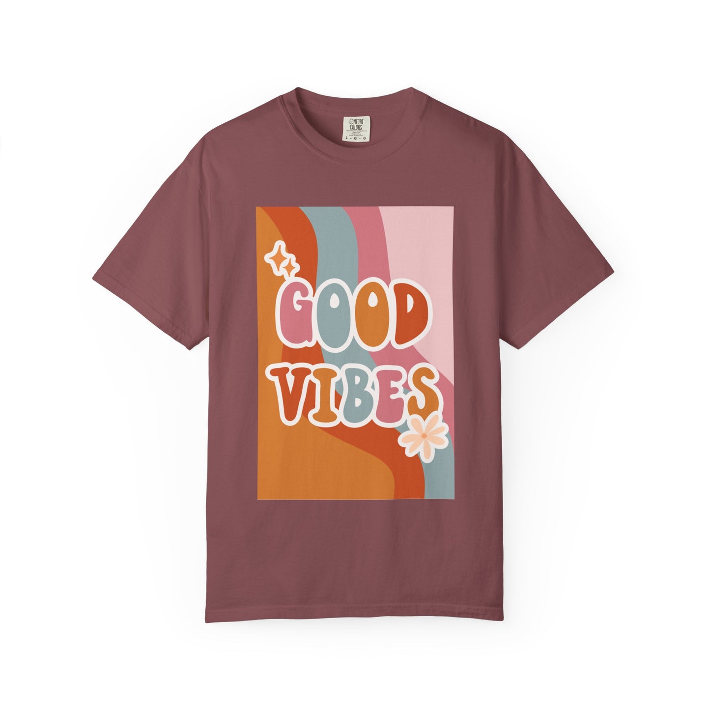 Good Vibes Unisex Garment-Dyed T-Shirt – Relaxed Fit Summer Tee