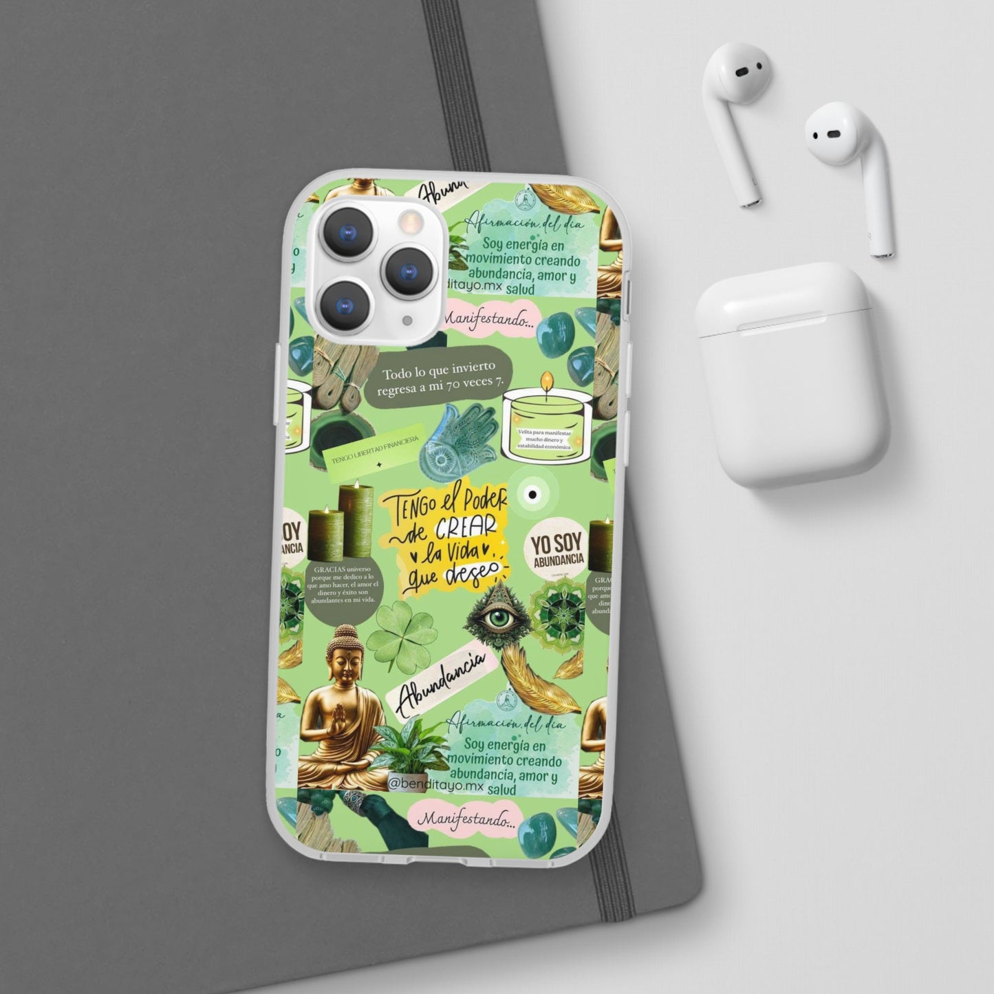 Vibrant Flexi Cases for Abundance Mindset | Phone Protection, Gift for Motivational Quotes, Spiritual Decor, Positive Vibes