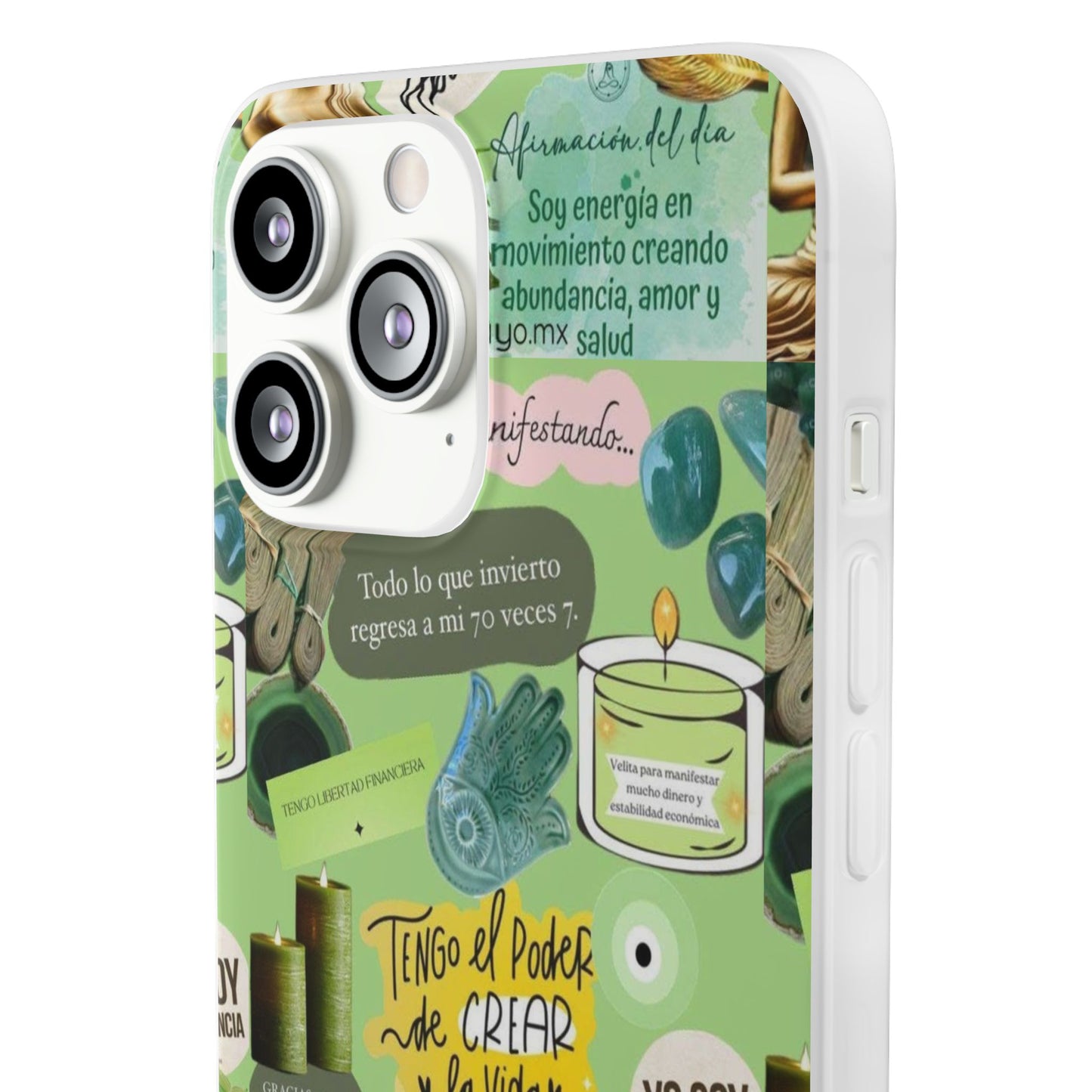 Vibrant Flexi Cases for Abundance Mindset | Phone Protection, Gift for Motivational Quotes, Spiritual Decor, Positive Vibes