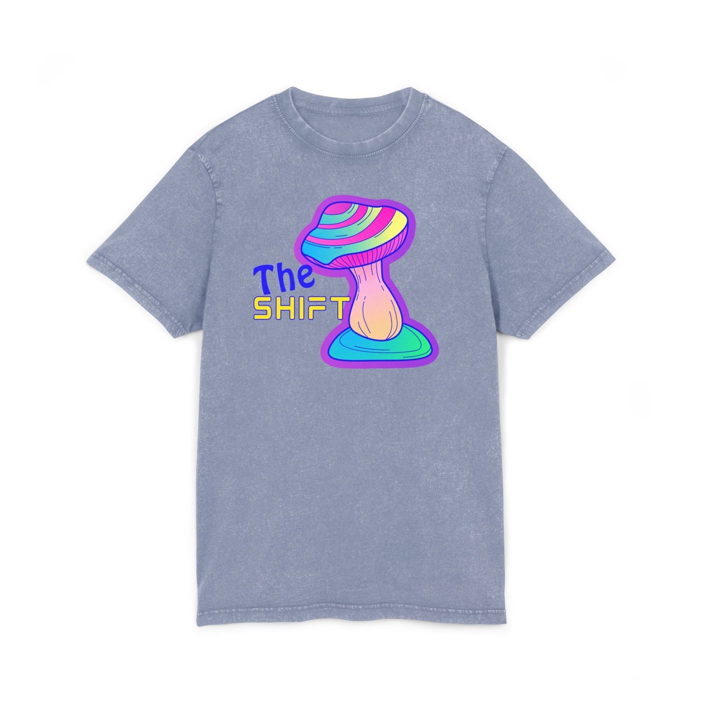 Acid Washed Mushroom Graphic Tee - Trippy 'The Shift' Casual Wear