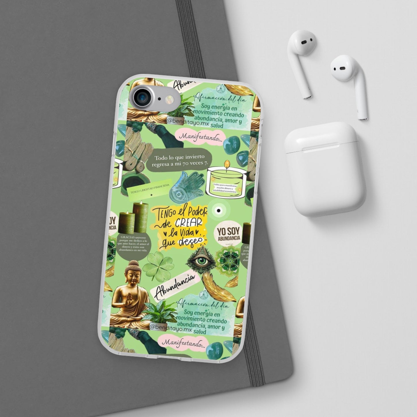 Vibrant Flexi Cases for Abundance Mindset | Phone Protection, Gift for Motivational Quotes, Spiritual Decor, Positive Vibes