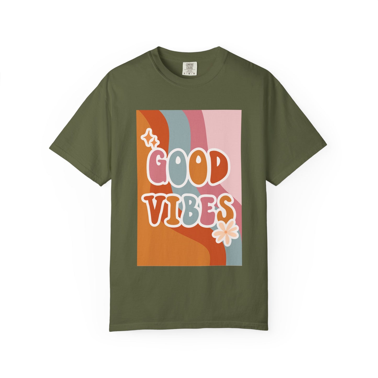 Good Vibes Unisex Garment-Dyed T-Shirt – Relaxed Fit Summer Tee